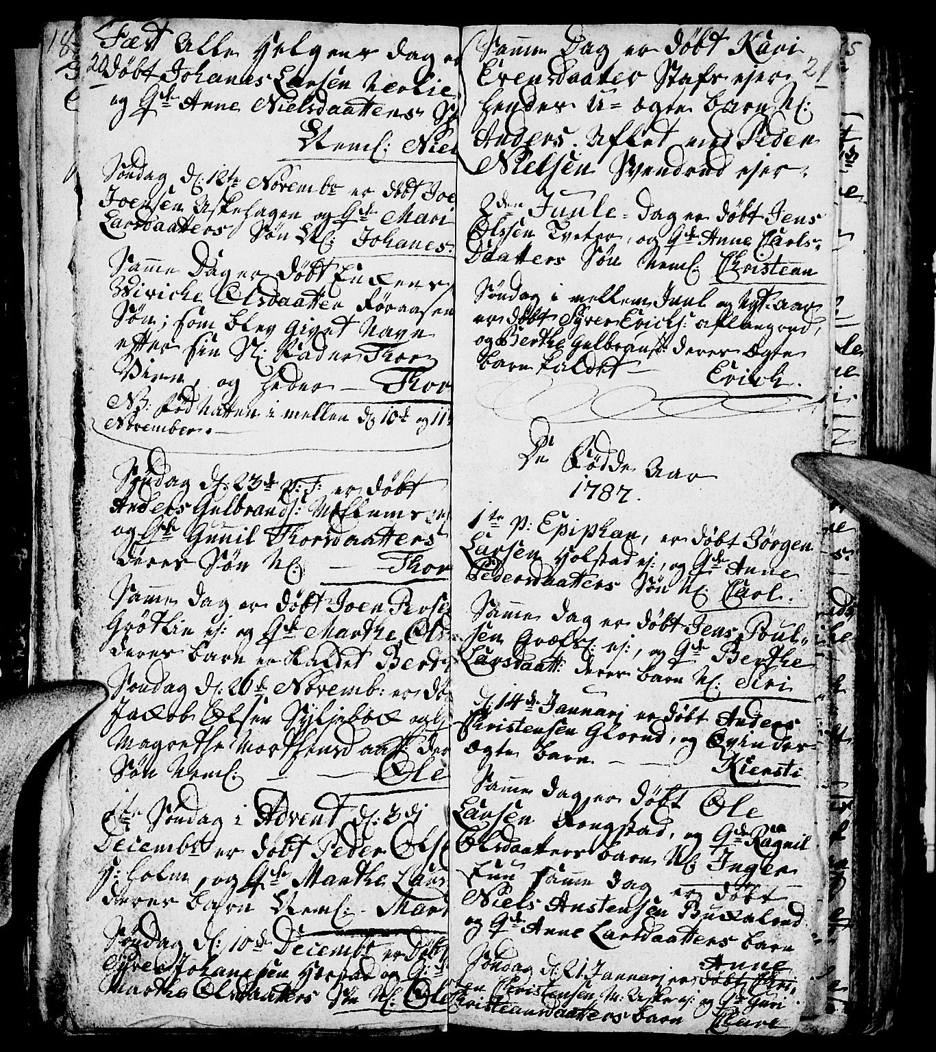 Nes prestekontor, Hedmark, AV/SAH-PREST-020/L/La/L0002: Parish register (copy) no. 2, 1785-1813, p. 20-21