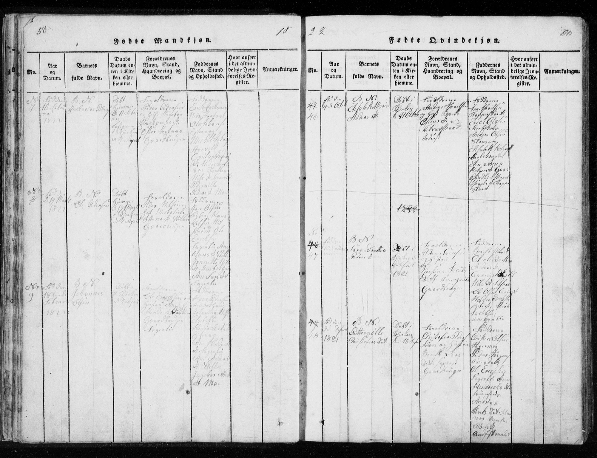 Ministerialprotokoller, klokkerbøker og fødselsregistre - Nordland, AV/SAT-A-1459/827/L0412: Parish register (copy) no. 827C01, 1820-1841, p. 50-51