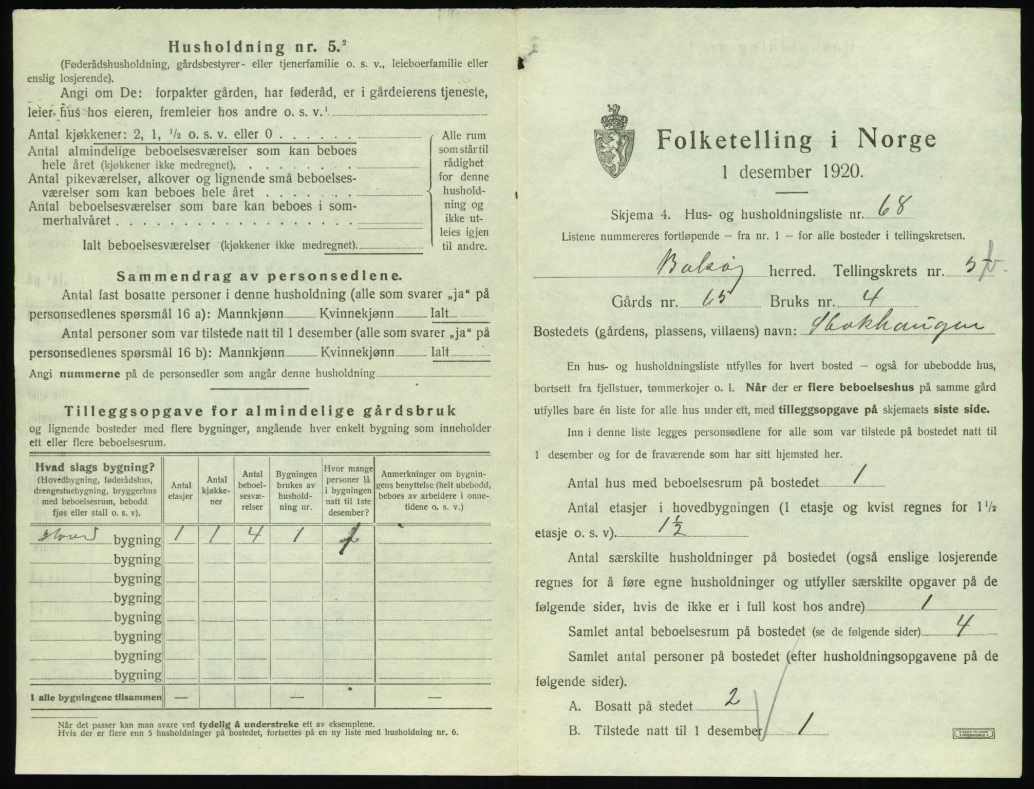 SAT, 1920 census for Bolsøy, 1920, p. 1035