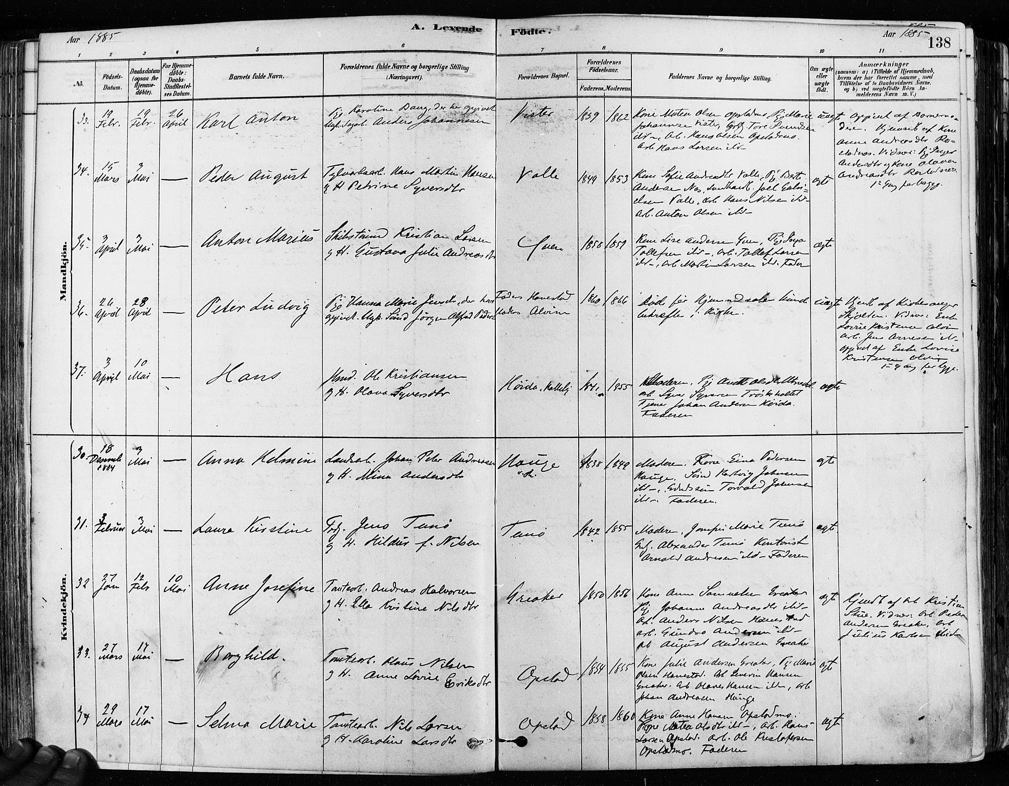 Tune prestekontor Kirkebøker, SAO/A-2007/F/Fa/L0017: Parish register (official) no. 17, 1878-1887, p. 138