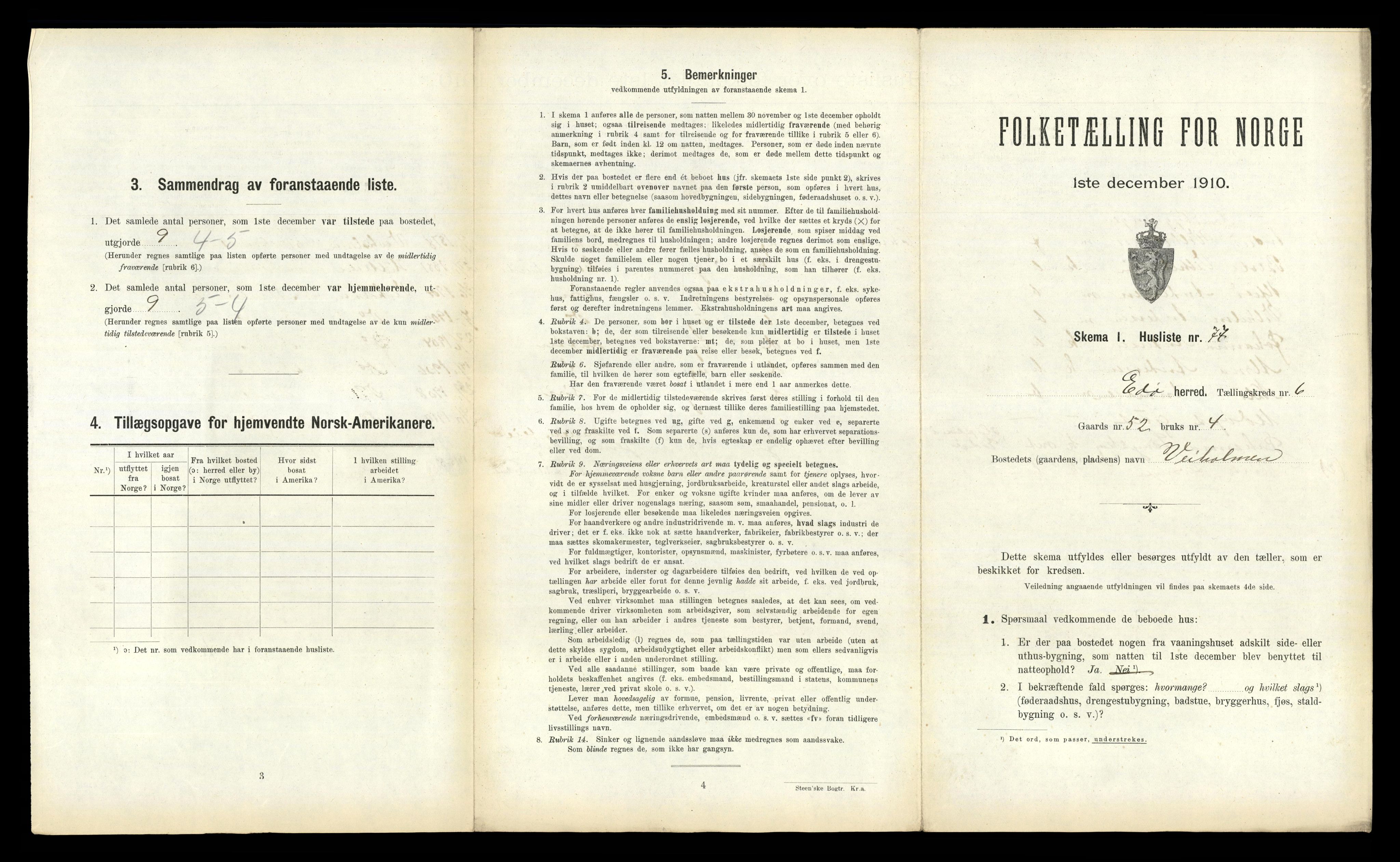 RA, 1910 census for Edøy, 1910, p. 668