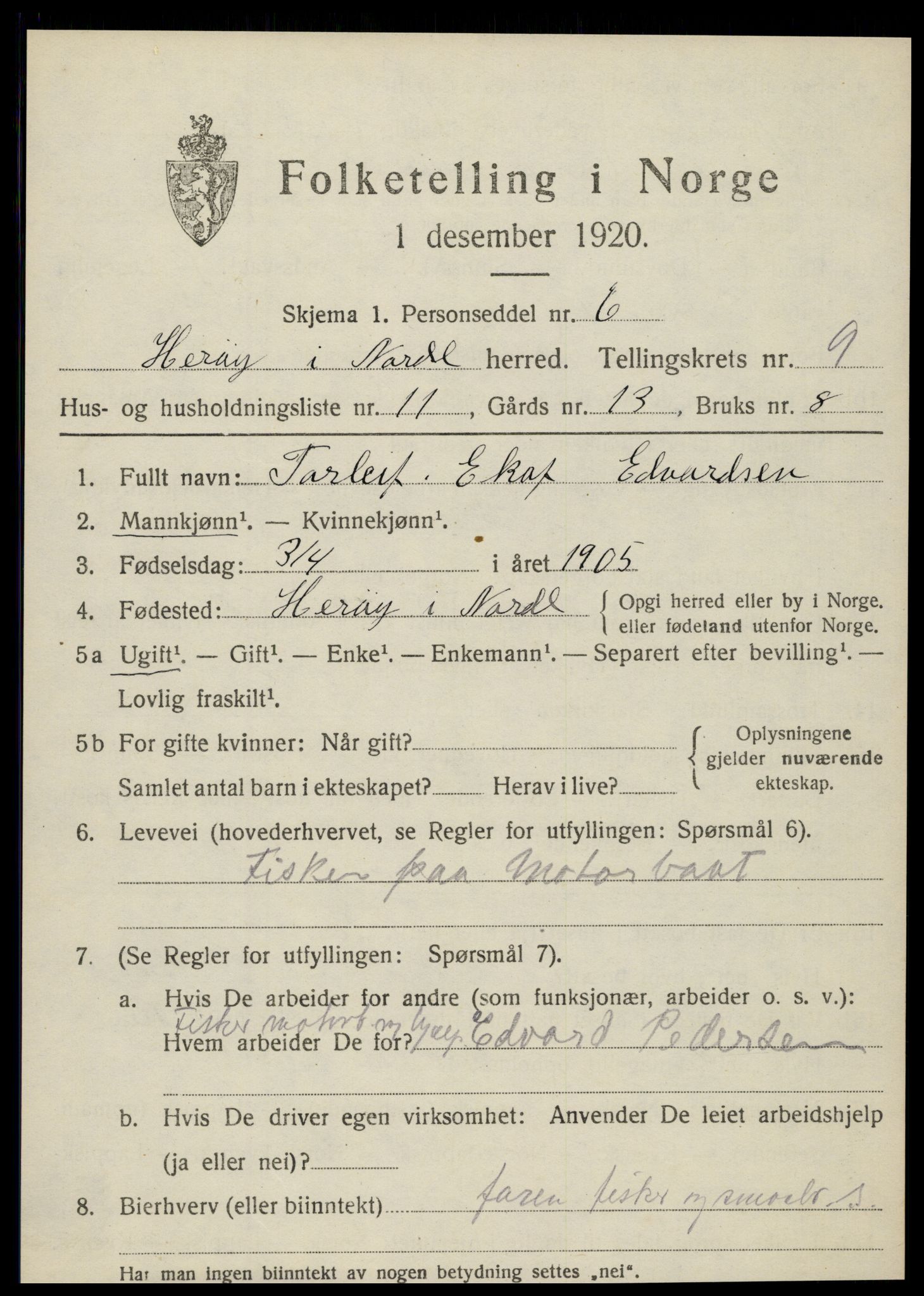 SAT, 1920 census for Herøy, 1920, p. 5544