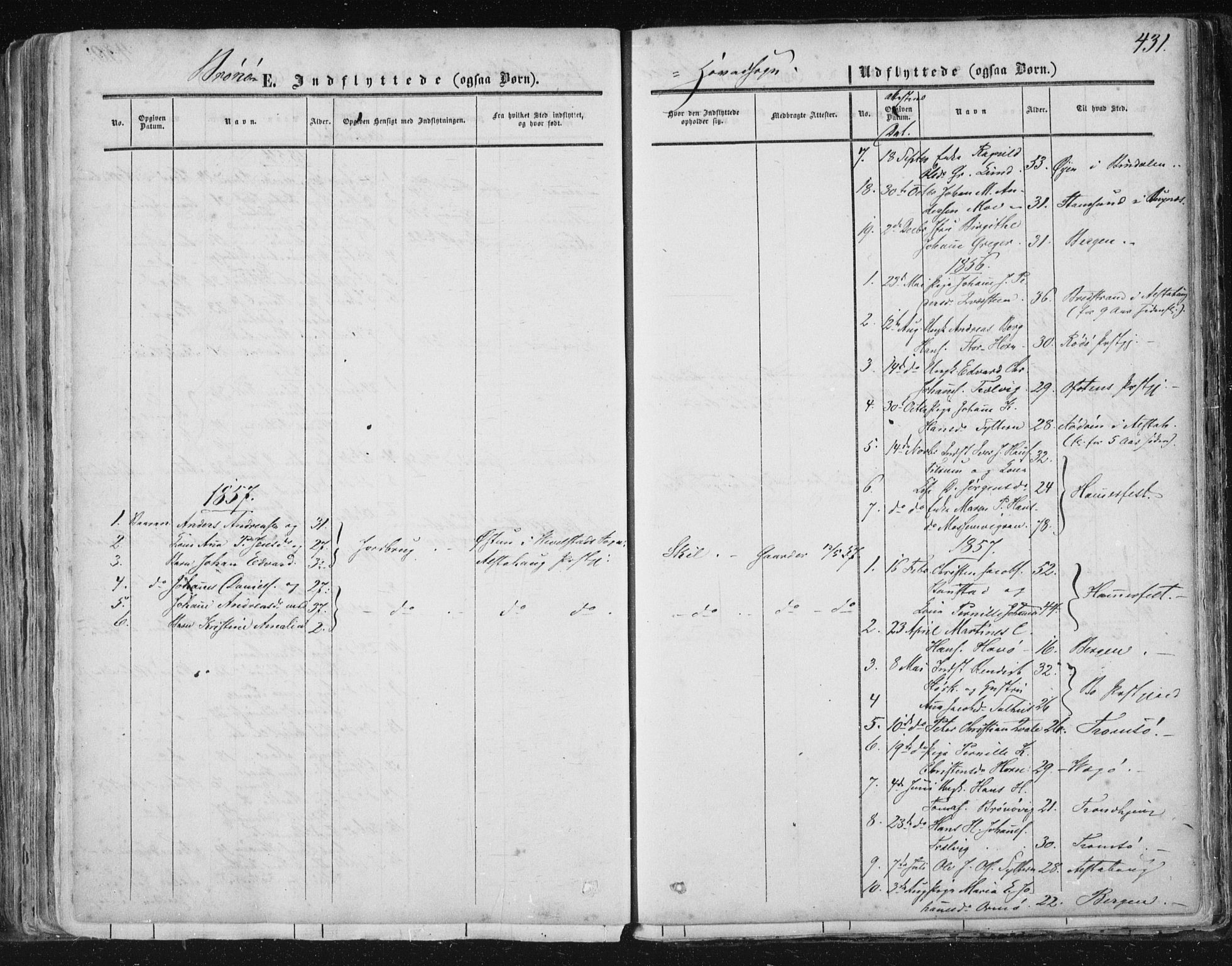 Ministerialprotokoller, klokkerbøker og fødselsregistre - Nordland, SAT/A-1459/813/L0198: Parish register (official) no. 813A08, 1834-1874, p. 431
