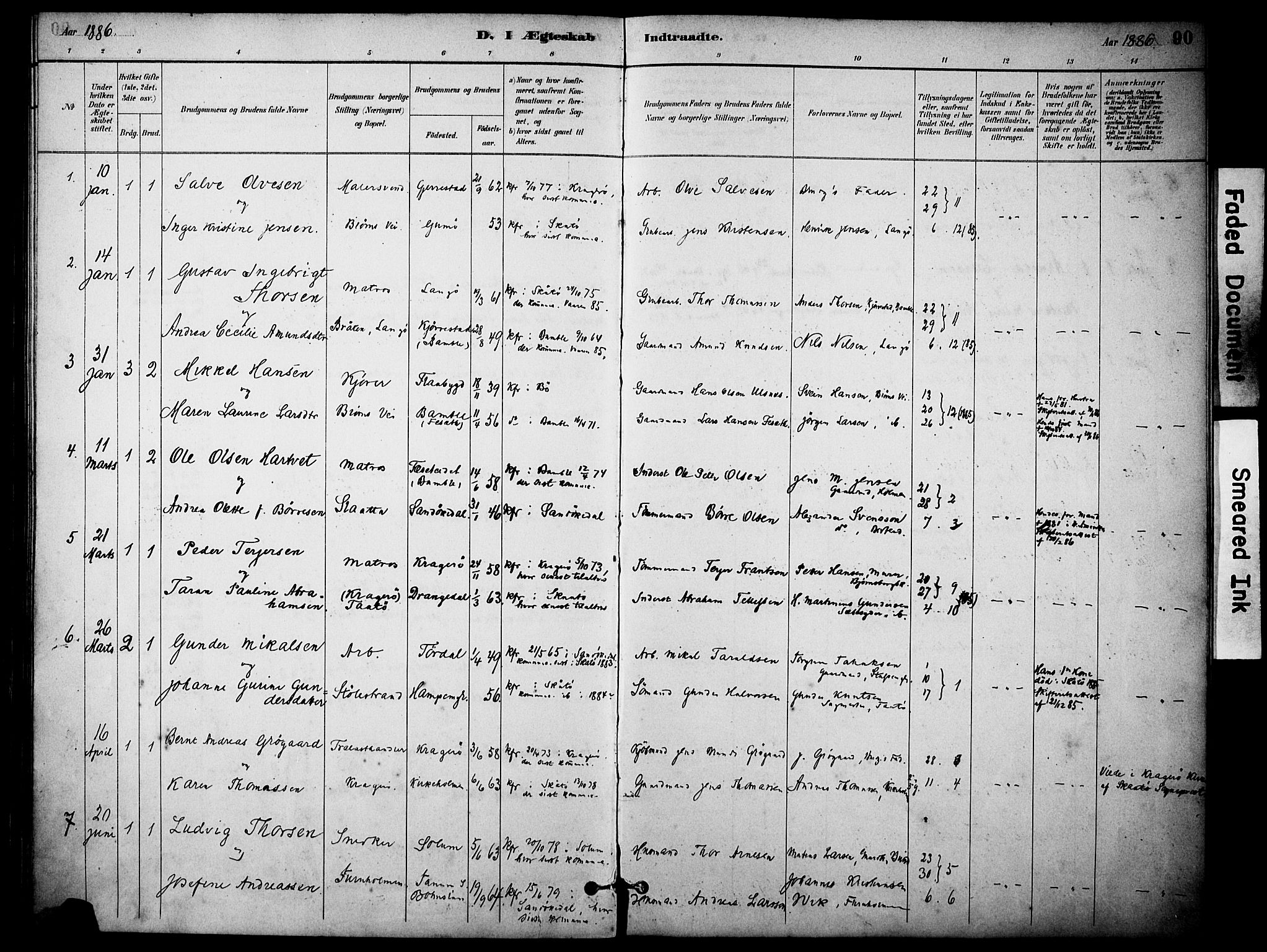 Skåtøy kirkebøker, SAKO/A-304/F/Fa/L0003: Parish register (official) no. I 3, 1884-1899, p. 90