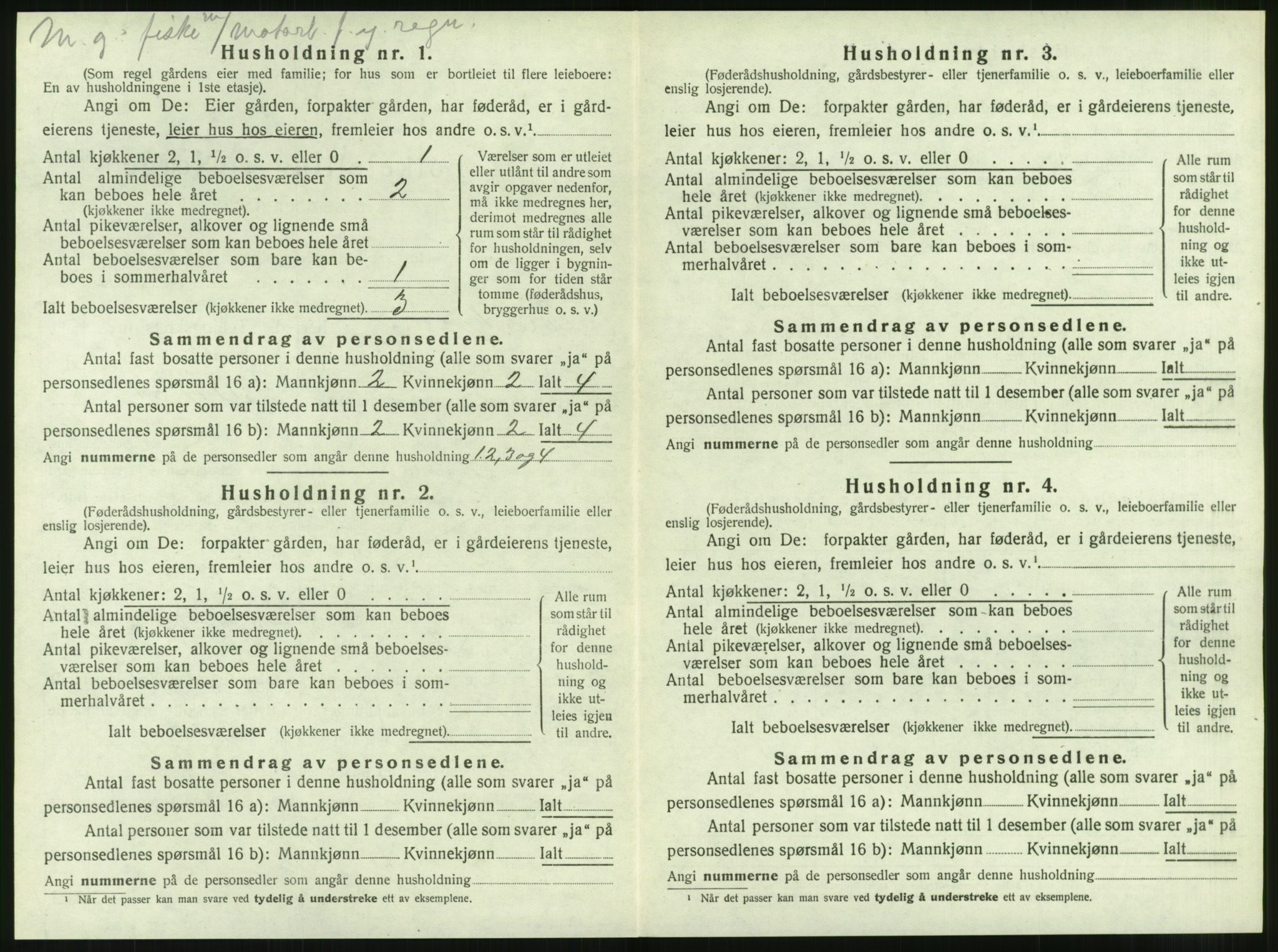 SAT, 1920 census for Brattvær, 1920, p. 421