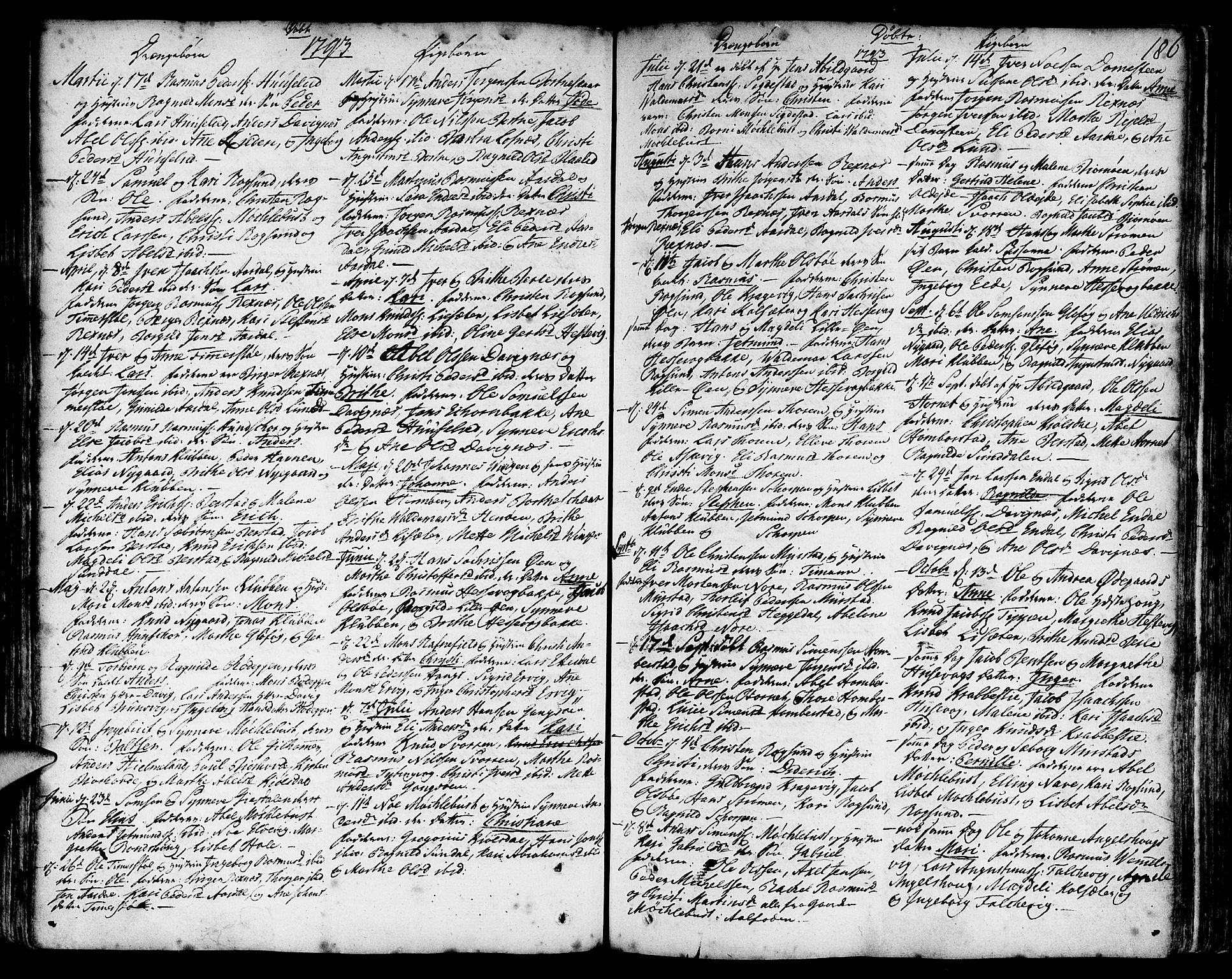 Davik sokneprestembete, SAB/A-79701/H/Haa/Haaa/L0002: Parish register (official) no. A 2, 1742-1816, p. 186