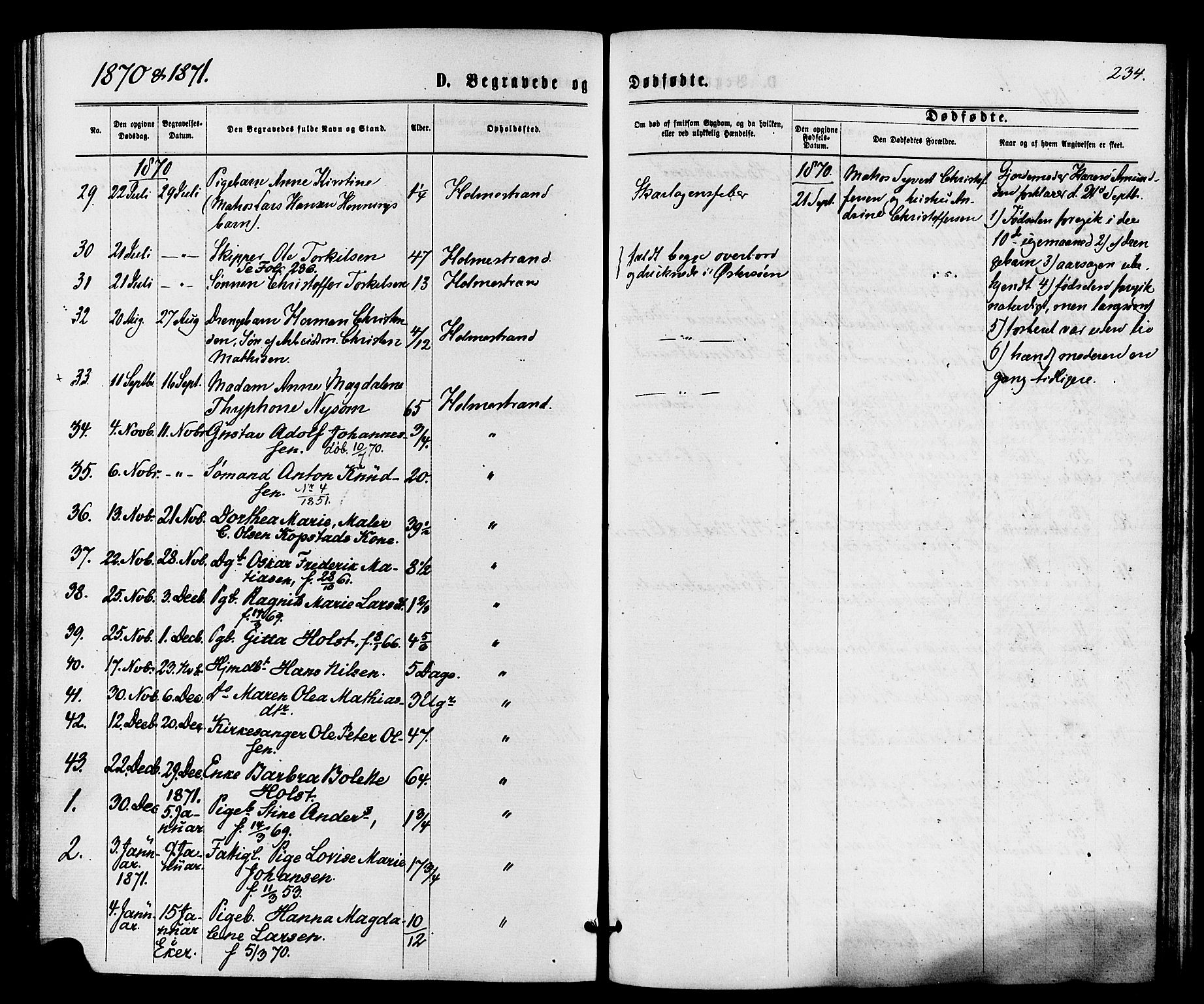 Holmestrand kirkebøker, AV/SAKO-A-346/F/Fa/L0003: Parish register (official) no. 3, 1867-1879, p. 234