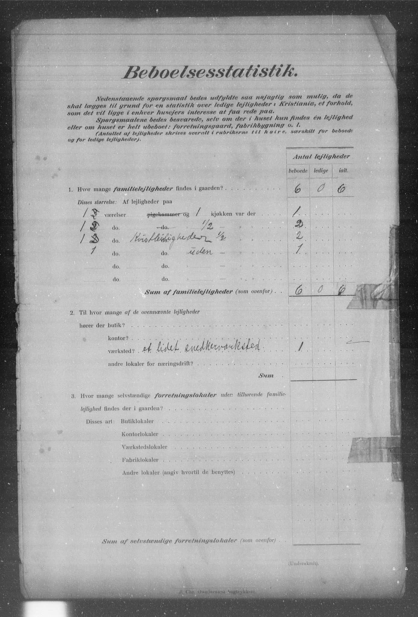 OBA, Municipal Census 1903 for Kristiania, 1903, p. 14