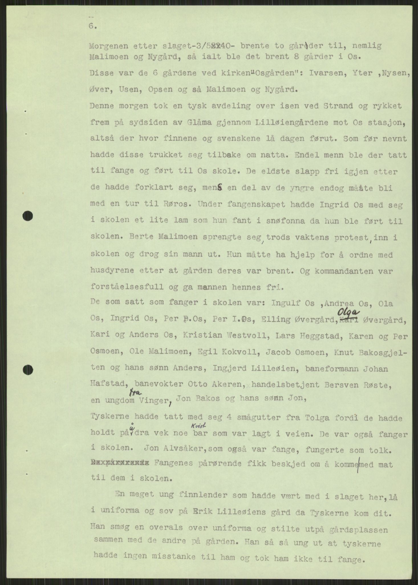 Forsvaret, Forsvarets krigshistoriske avdeling, AV/RA-RAFA-2017/Y/Ya/L0013: II-C-11-31 - Fylkesmenn.  Rapporter om krigsbegivenhetene 1940., 1940, p. 944