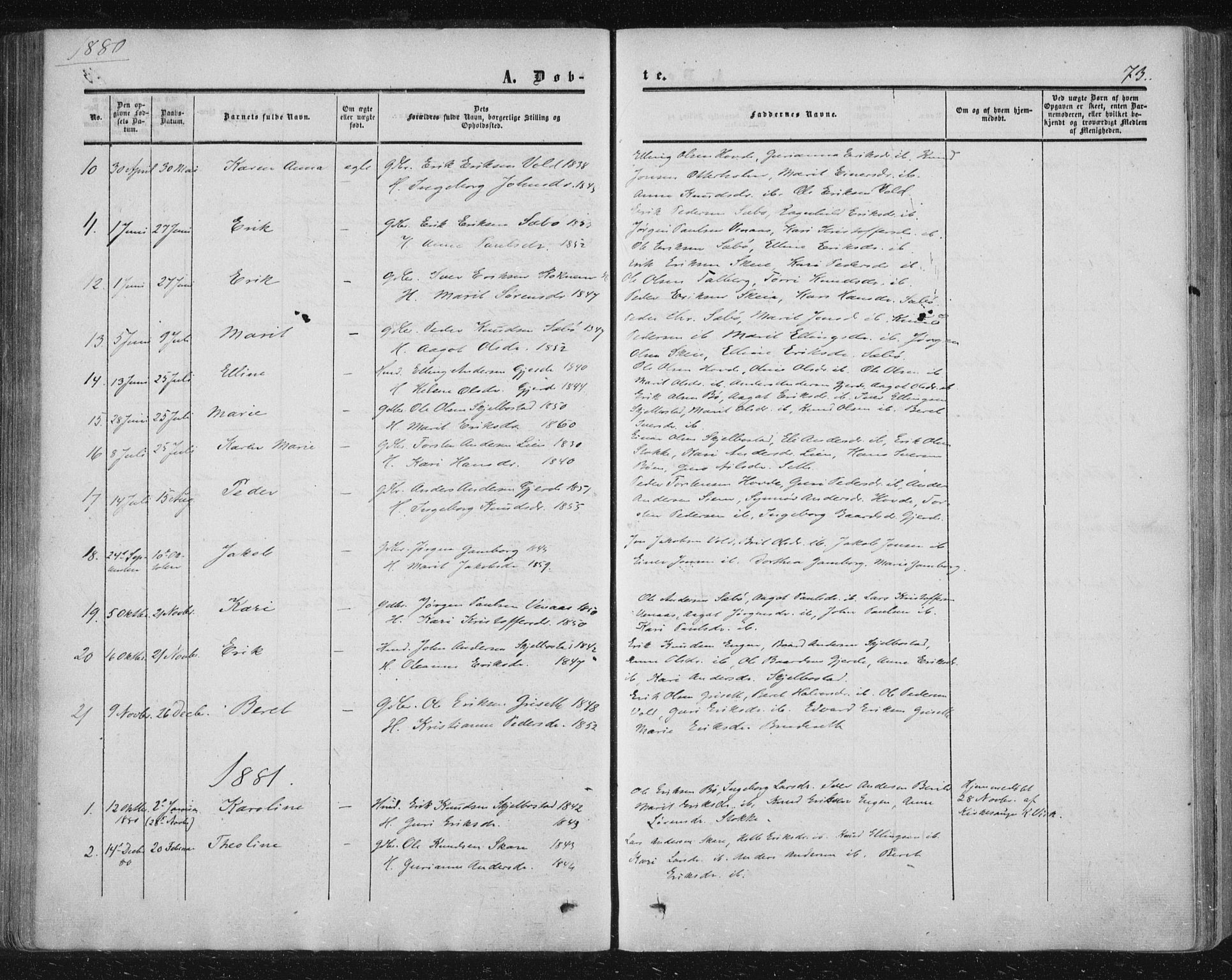 Ministerialprotokoller, klokkerbøker og fødselsregistre - Møre og Romsdal, AV/SAT-A-1454/543/L0562: Parish register (official) no. 543A02, 1854-1884, p. 73