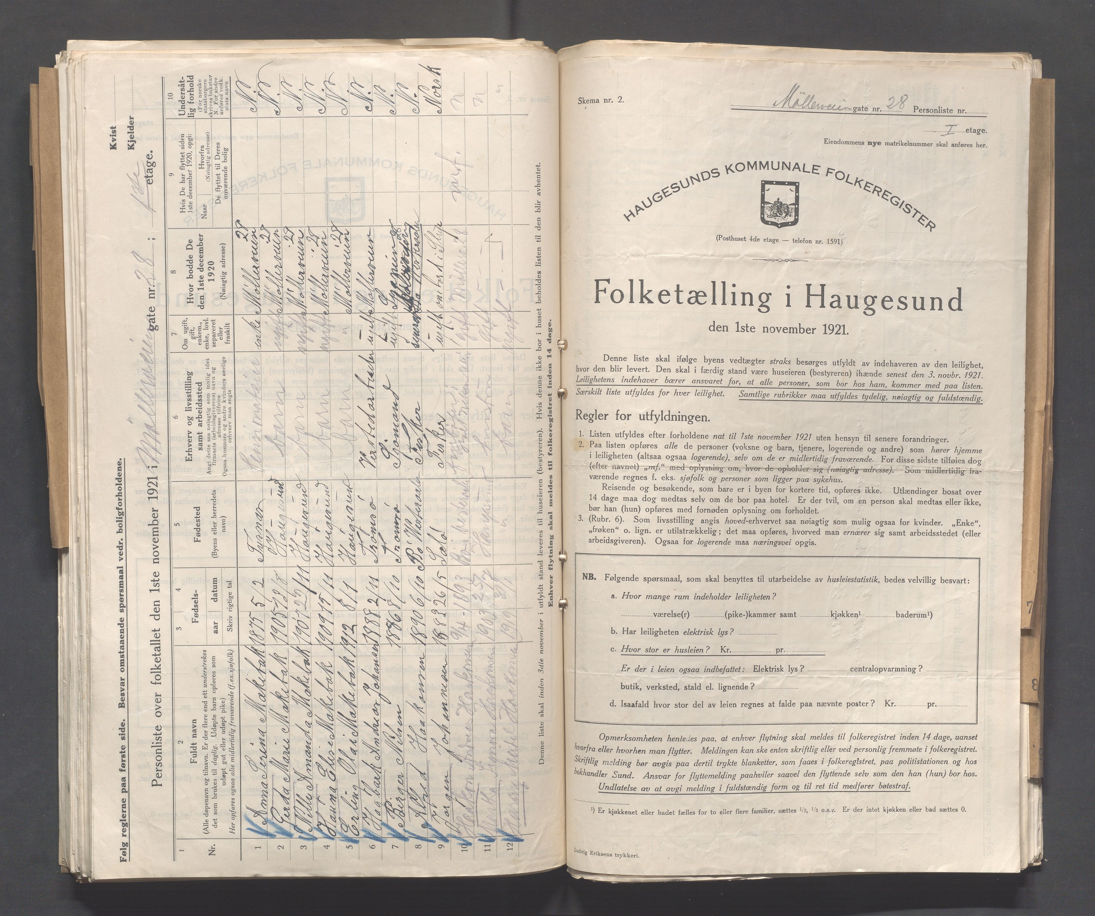 IKAR, Local census 1.11.1921 for Haugesund, 1921, p. 3138