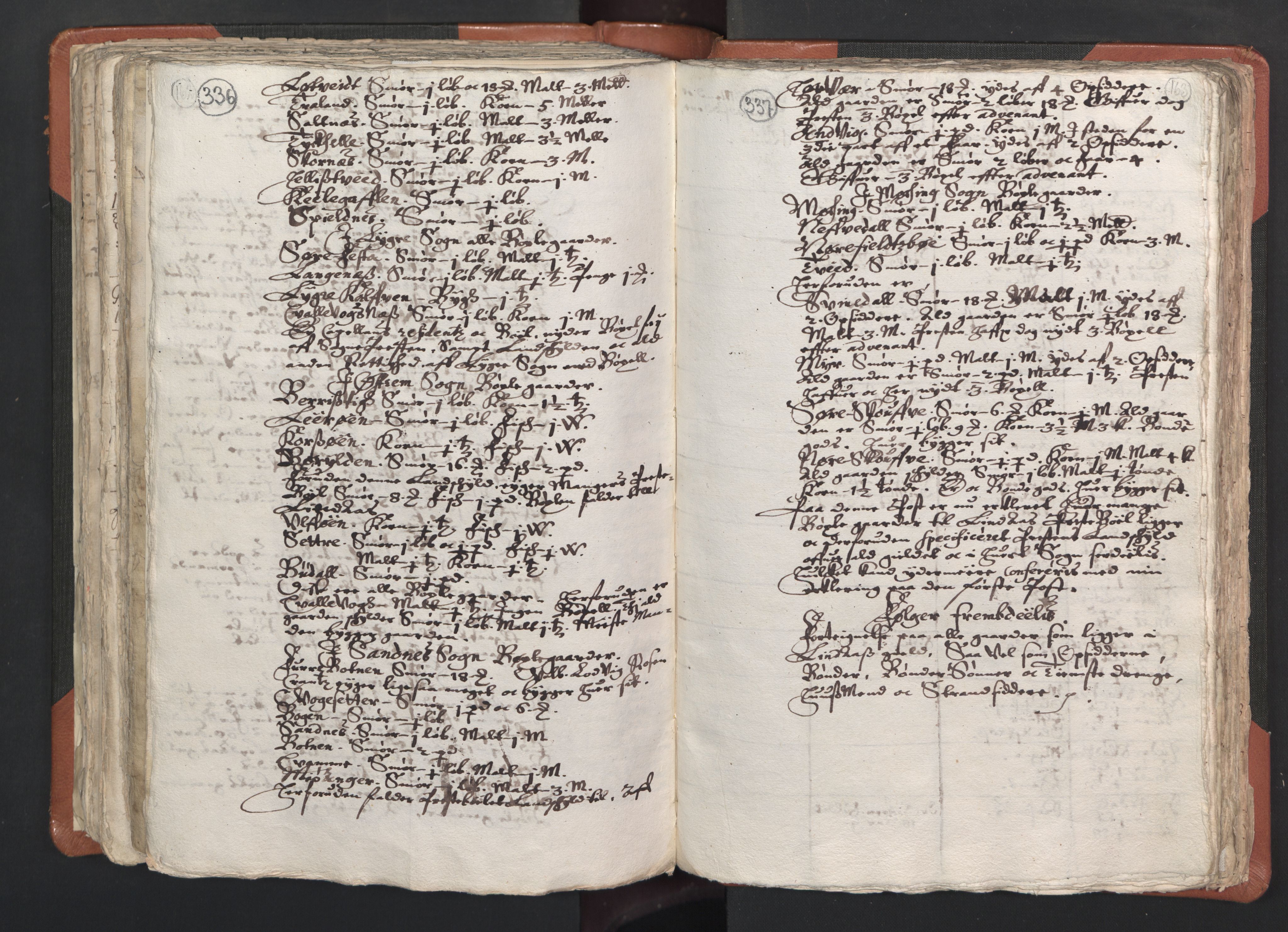 RA, Vicar's Census 1664-1666, no. 22: Nordhordland deanery, 1664-1666, p. 336-337