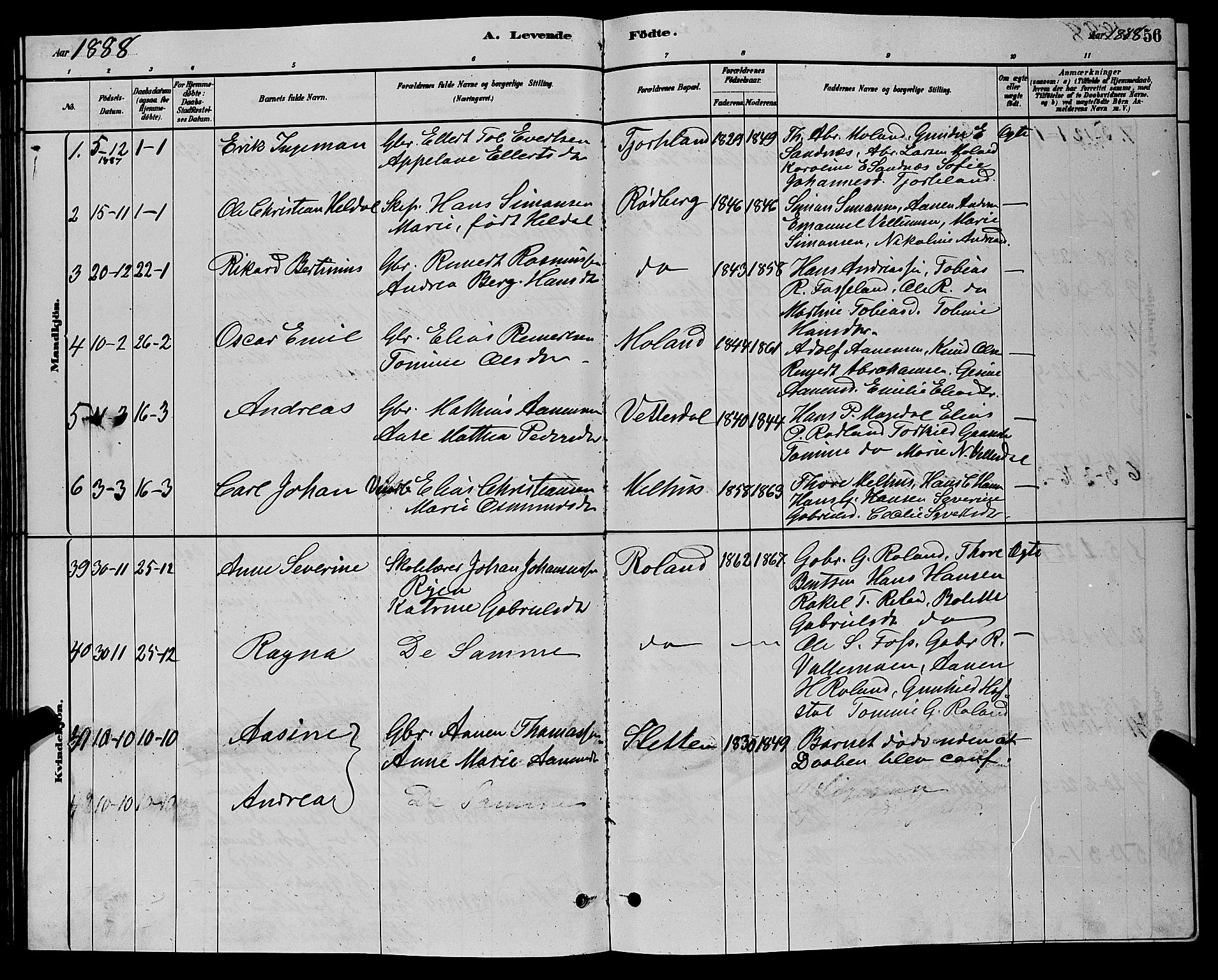 Sør-Audnedal sokneprestkontor, SAK/1111-0039/F/Fb/Fbb/L0005: Parish register (copy) no. B 5, 1880-1892, p. 56