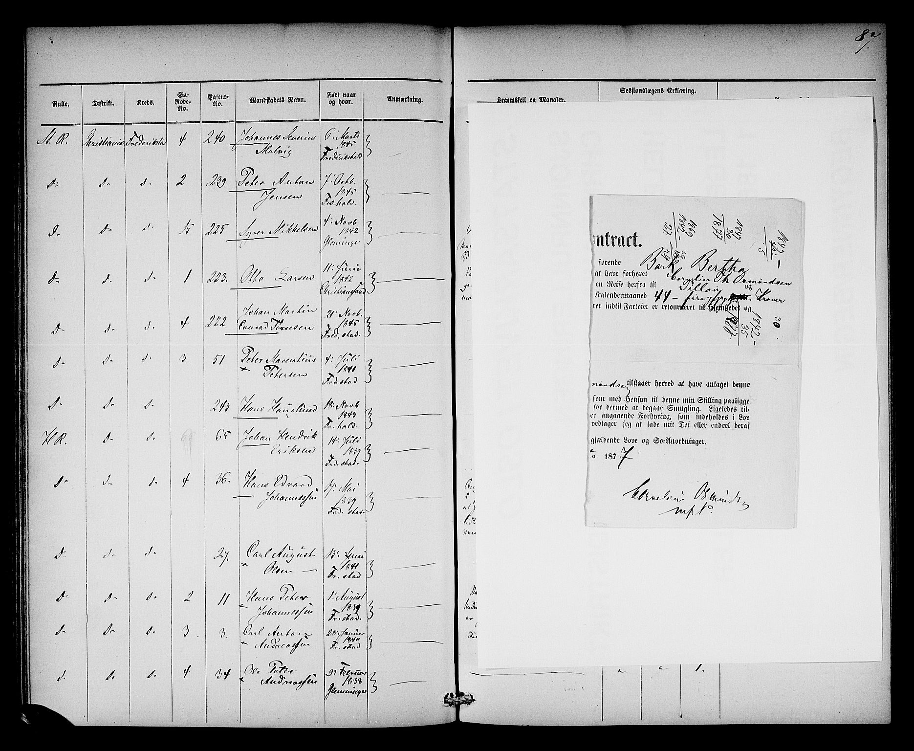 Oslo mønstringsdistrikt, AV/SAO-A-10569/L/La/L0001: Legevisitasjonsprotokoll, 1860-1873, p. 93