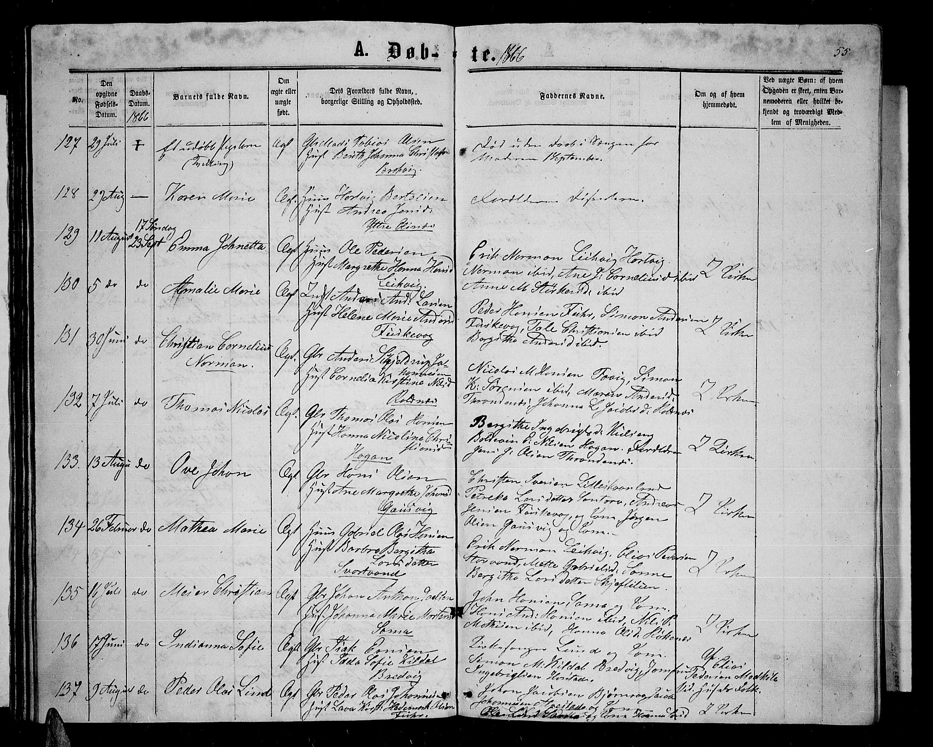 Trondenes sokneprestkontor, AV/SATØ-S-1319/H/Hb/L0008klokker: Parish register (copy) no. 8, 1863-1869, p. 55