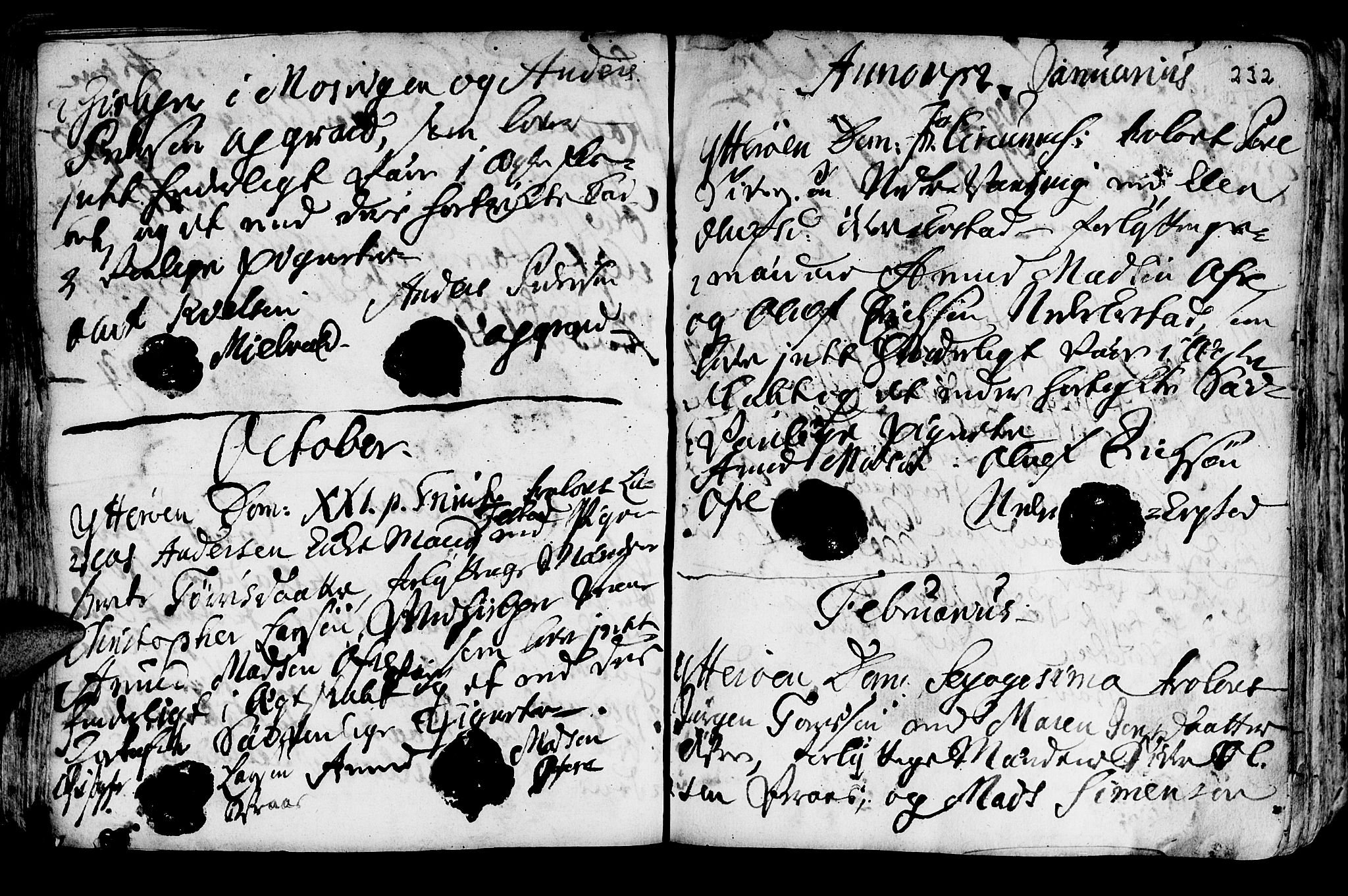 Ministerialprotokoller, klokkerbøker og fødselsregistre - Nord-Trøndelag, SAT/A-1458/722/L0215: Parish register (official) no. 722A02, 1718-1755, p. 232