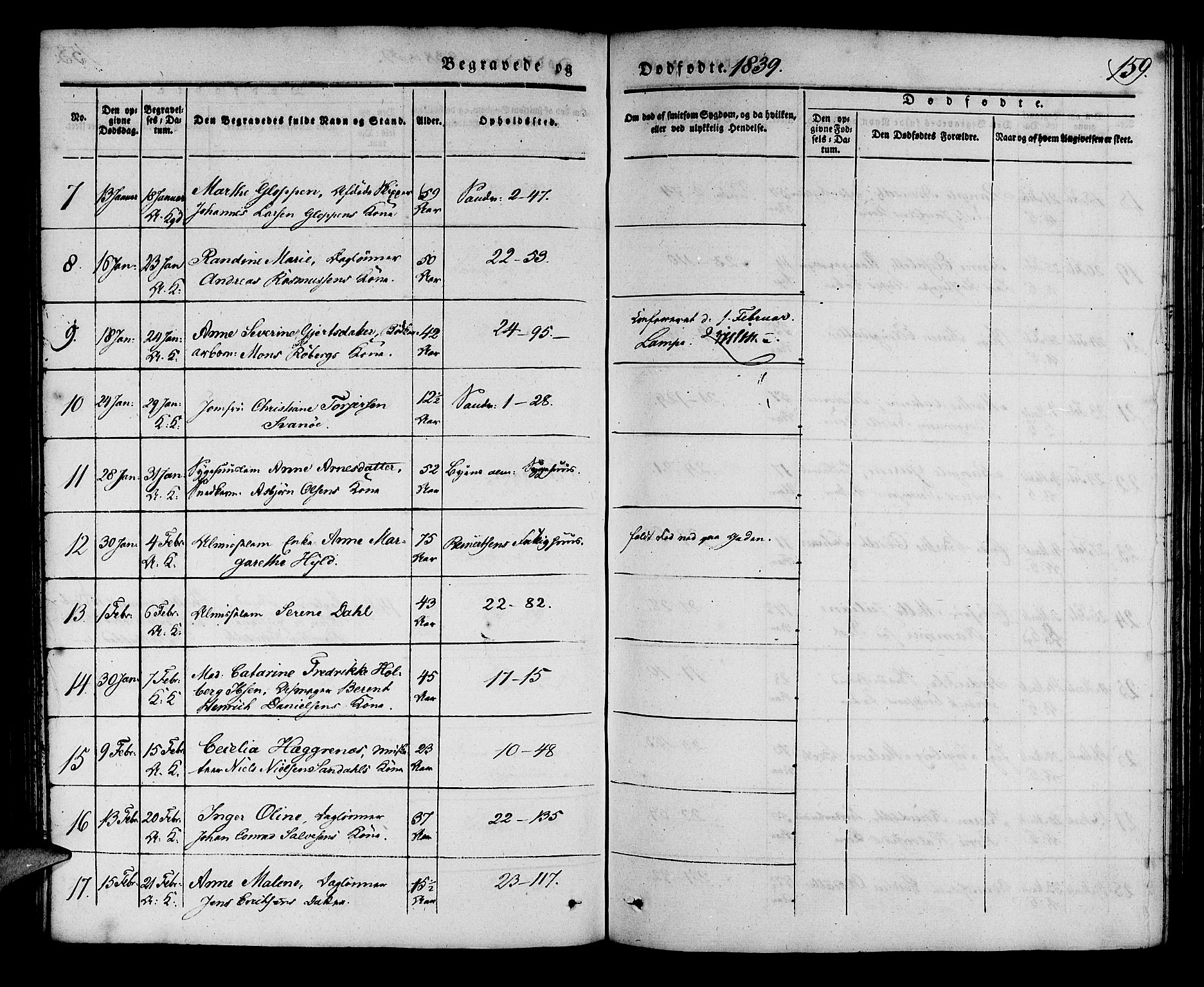 Korskirken sokneprestembete, SAB/A-76101/H/Haa/L0043: Parish register (official) no. E 1, 1834-1848, p. 159