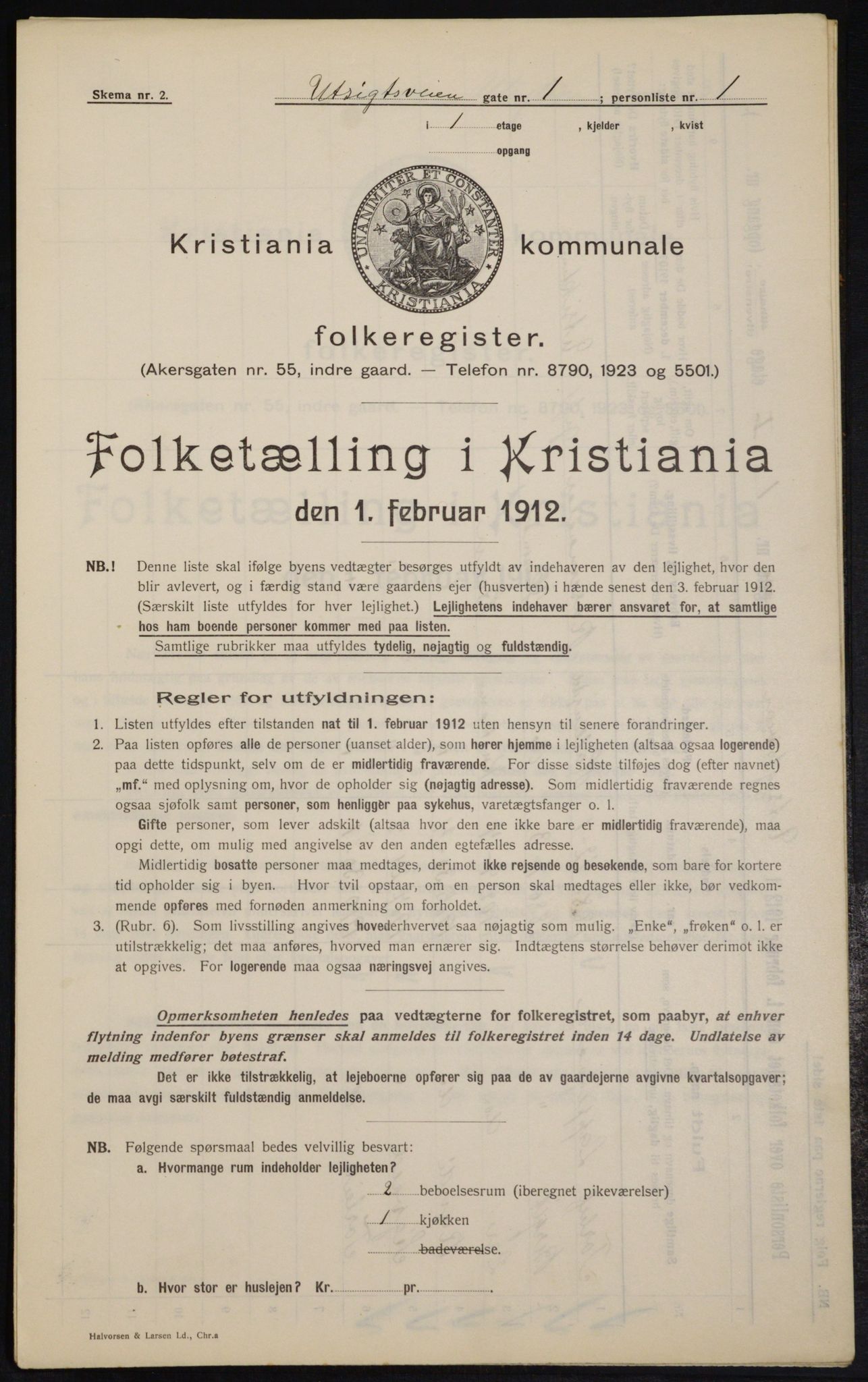 OBA, Municipal Census 1912 for Kristiania, 1912, p. 121333