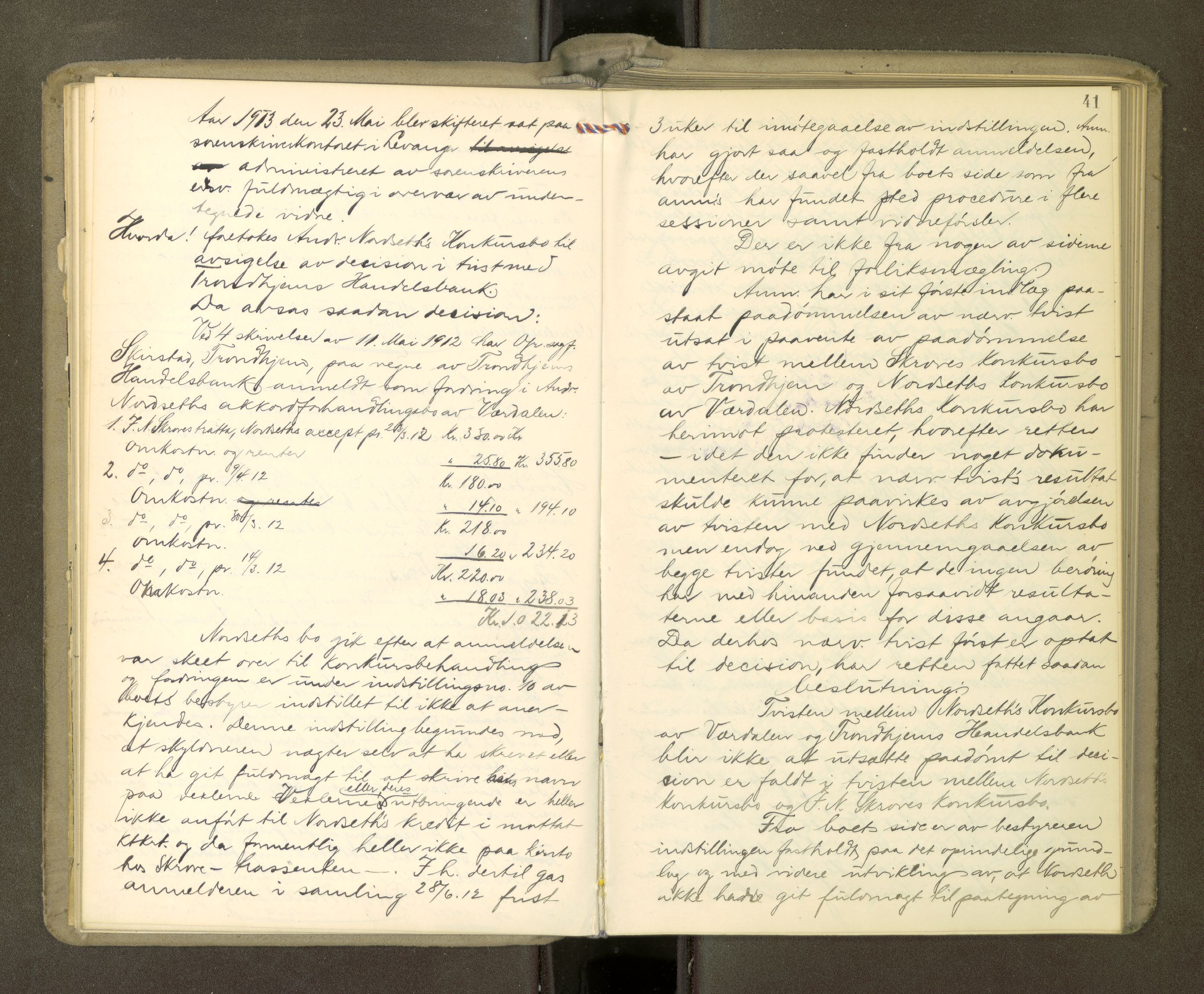 Stjør- og Verdal sorenskriveri, AV/SAT-A-4167/1/3/3B/L0012: Skifteforhandlingsprotokoll, 1912-1919, p. 41