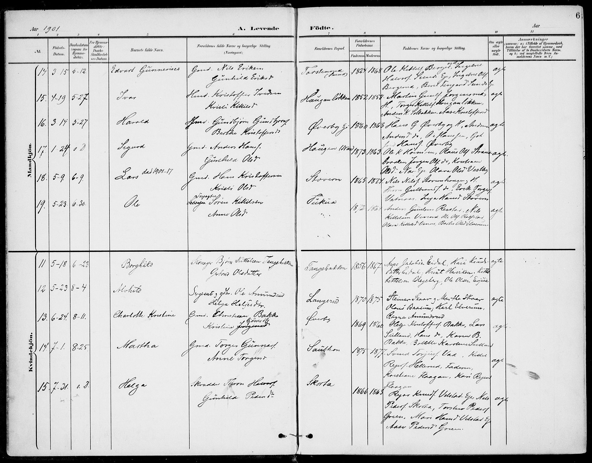 Sigdal kirkebøker, AV/SAKO-A-245/F/Fb/L0002: Parish register (official) no. II 2, 1901-1914, p. 6