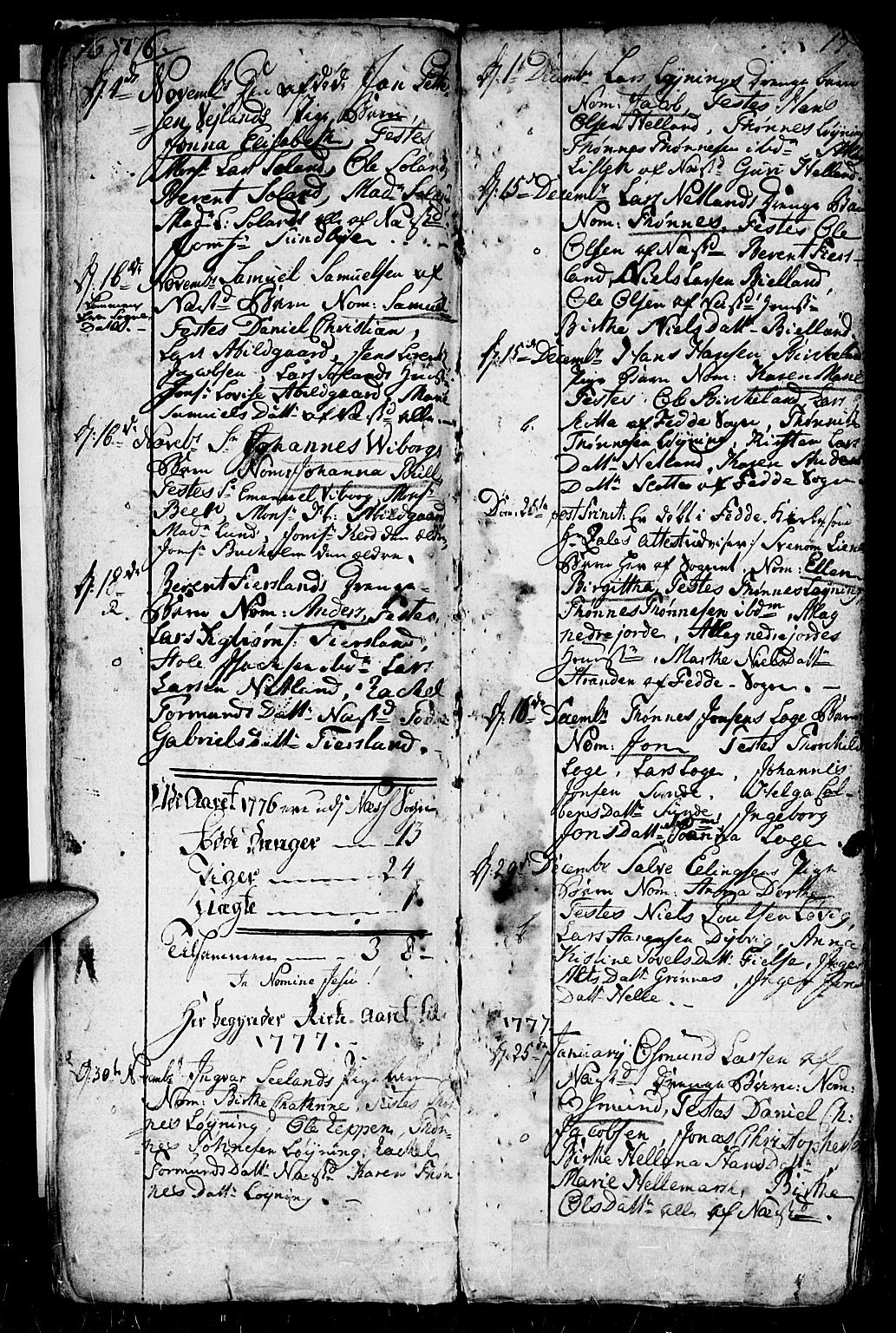 Flekkefjord sokneprestkontor, AV/SAK-1111-0012/F/Fa/Fac/L0001: Parish register (official) no. A 1, 1773-1806, p. 16-17