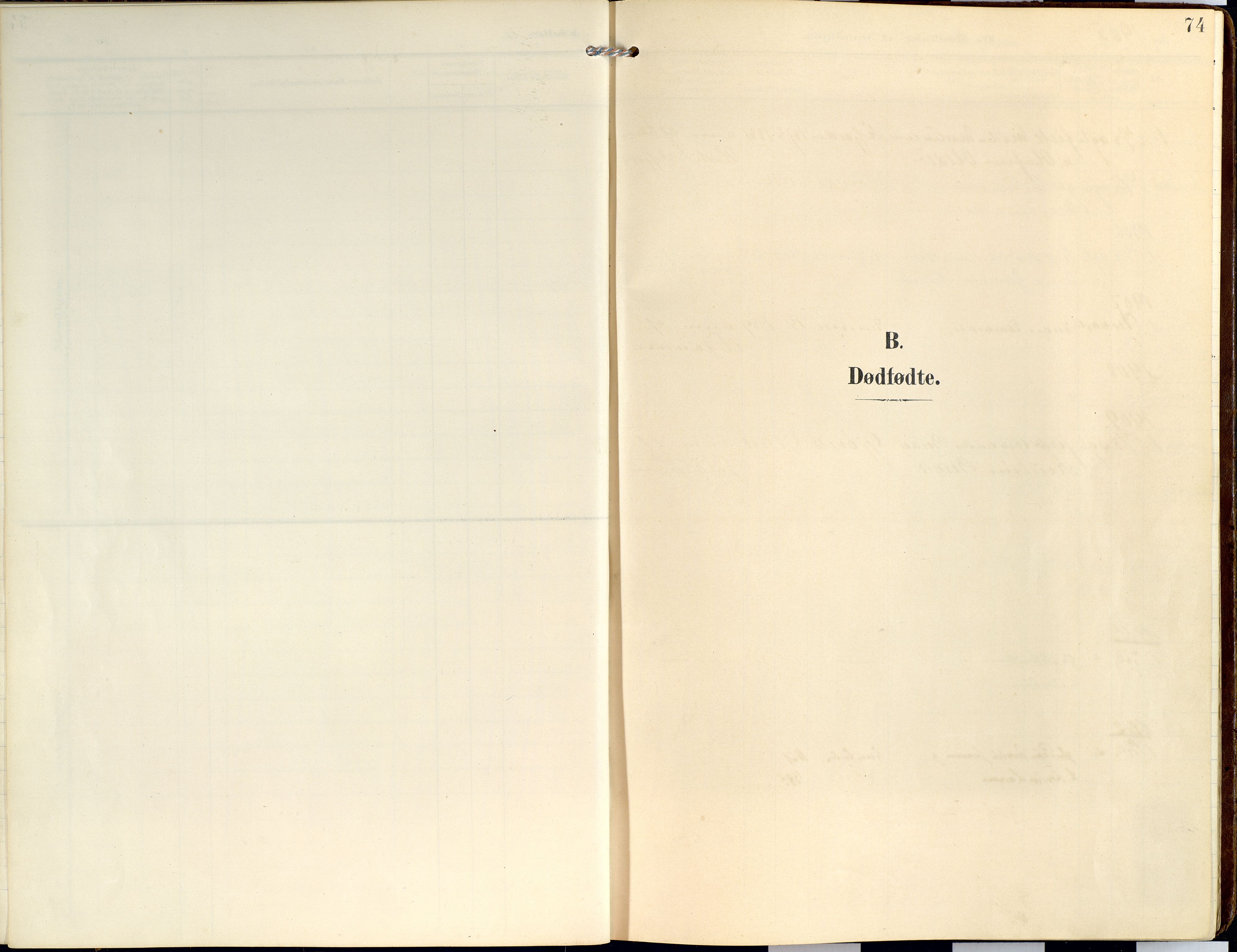 Lyngen sokneprestembete, AV/SATØ-S-1289/H/He/Hea/L0014kirke: Parish register (official) no. 14, 1905-1920, p. 74