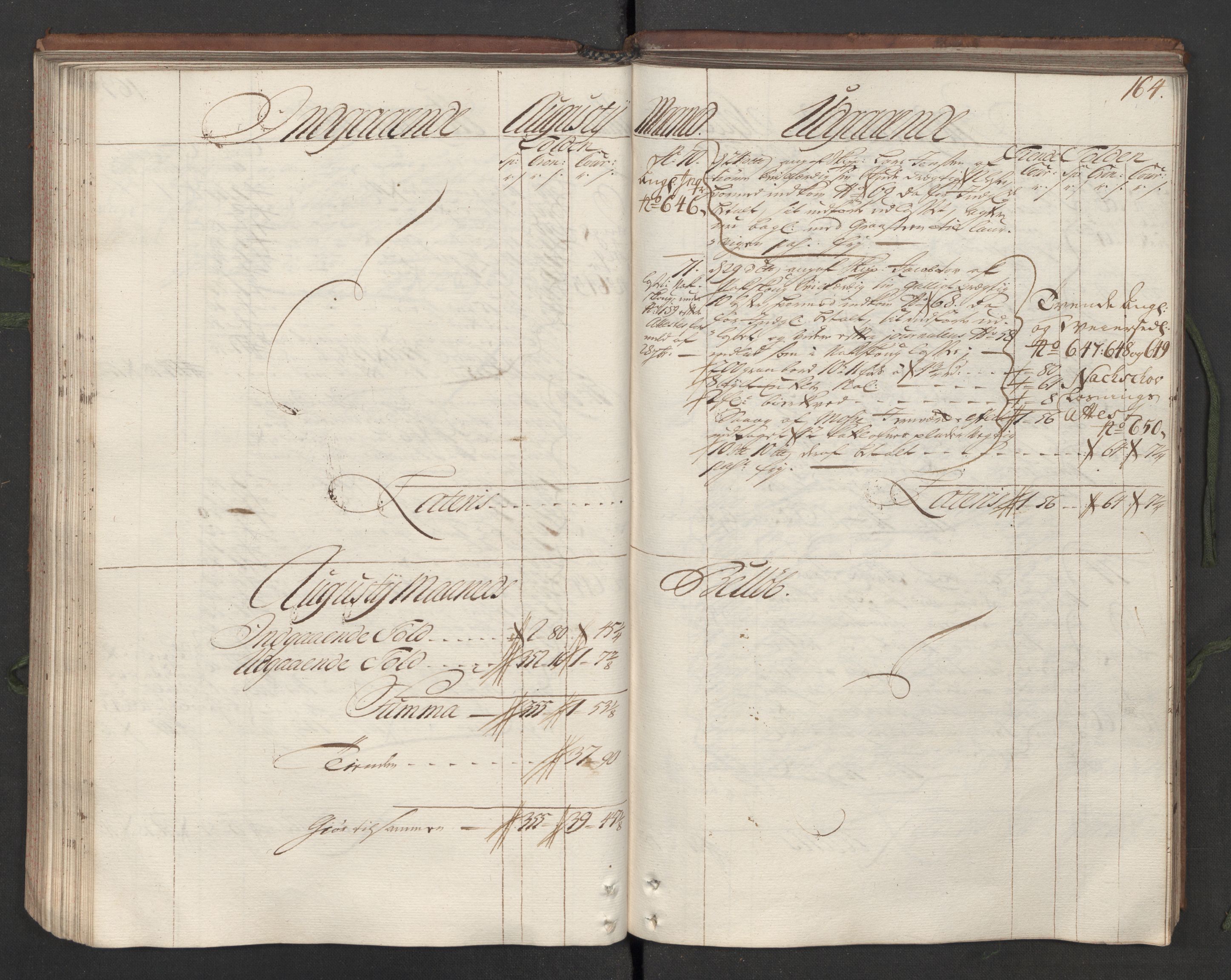 Generaltollkammeret, tollregnskaper, AV/RA-EA-5490/R05/L0012/0001: Tollregnskaper Moss, Son, Krokstad / Hovedtollbok, 1731, p. 163b-164a