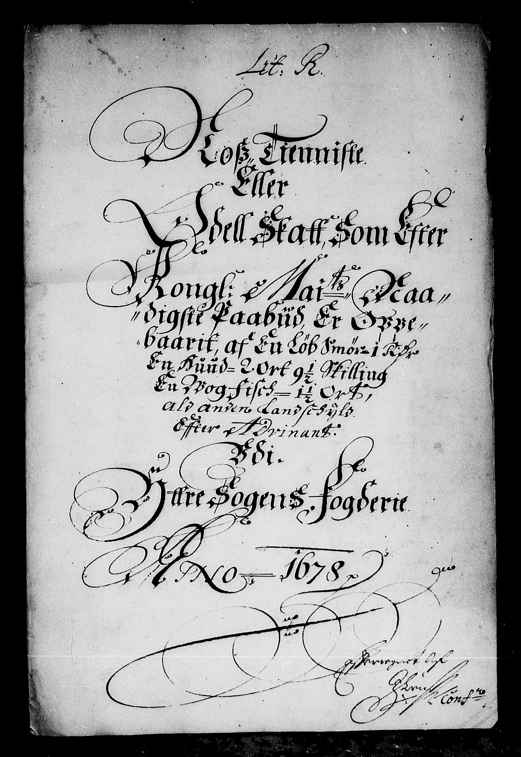 Rentekammeret inntil 1814, Reviderte regnskaper, Stiftamtstueregnskaper, Bergen stiftamt, AV/RA-EA-6043/R/Rc/L0052: Bergen stiftamt, 1678