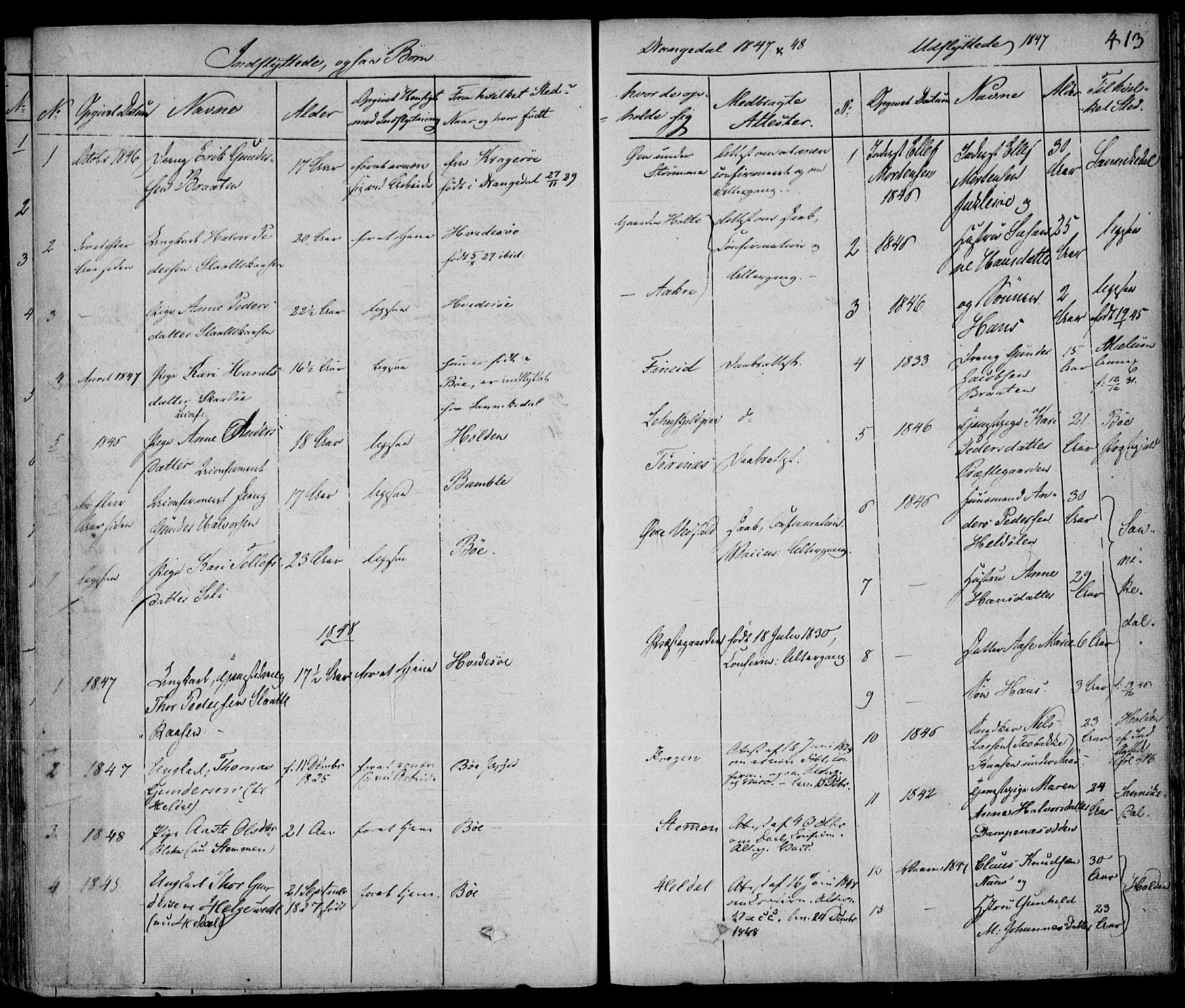 Drangedal kirkebøker, AV/SAKO-A-258/F/Fa/L0007a: Parish register (official) no. 7a, 1837-1856, p. 413