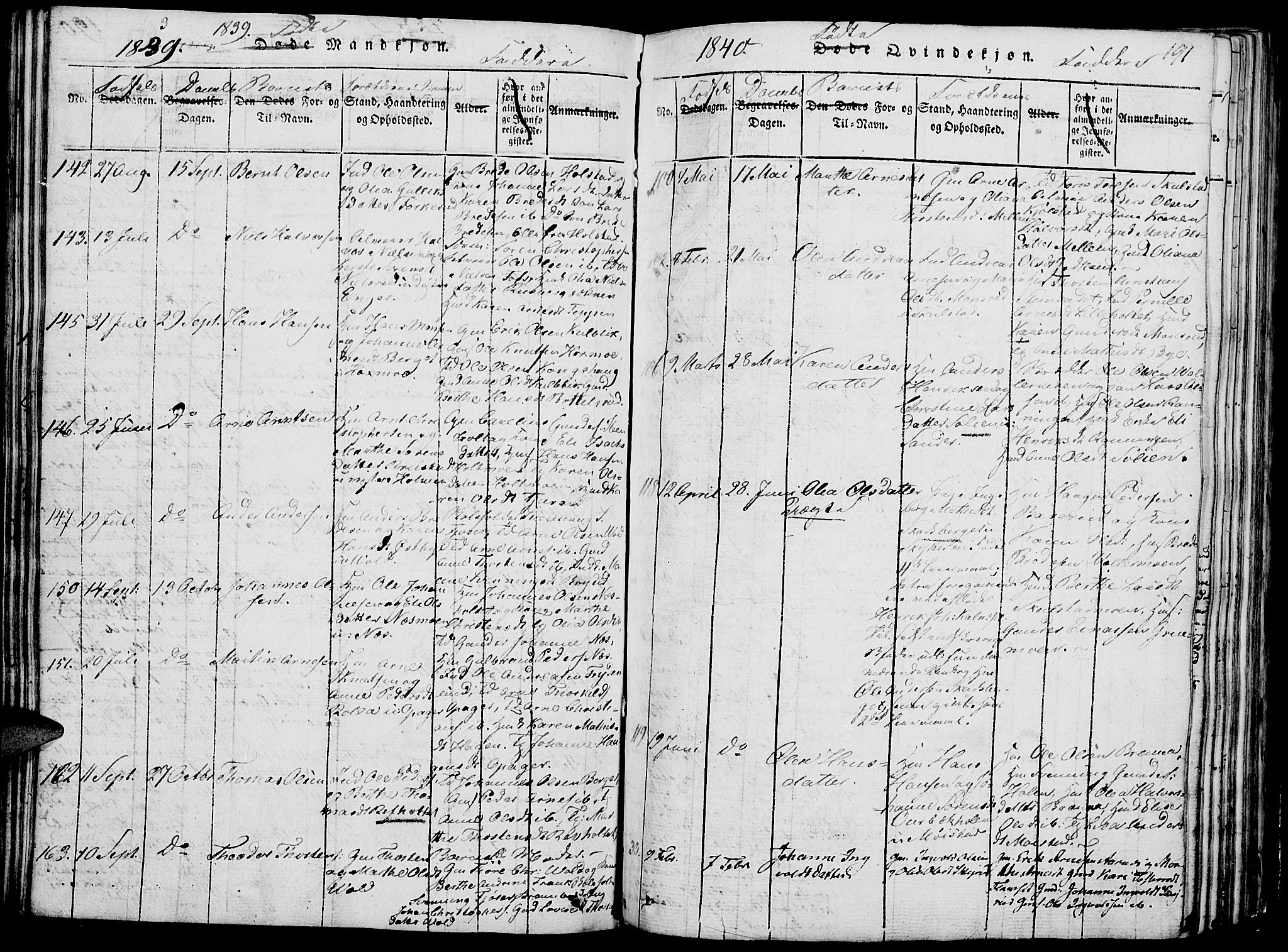 Grue prestekontor, SAH/PREST-036/H/Ha/Hab/L0002: Parish register (copy) no. 2, 1815-1841, p. 191