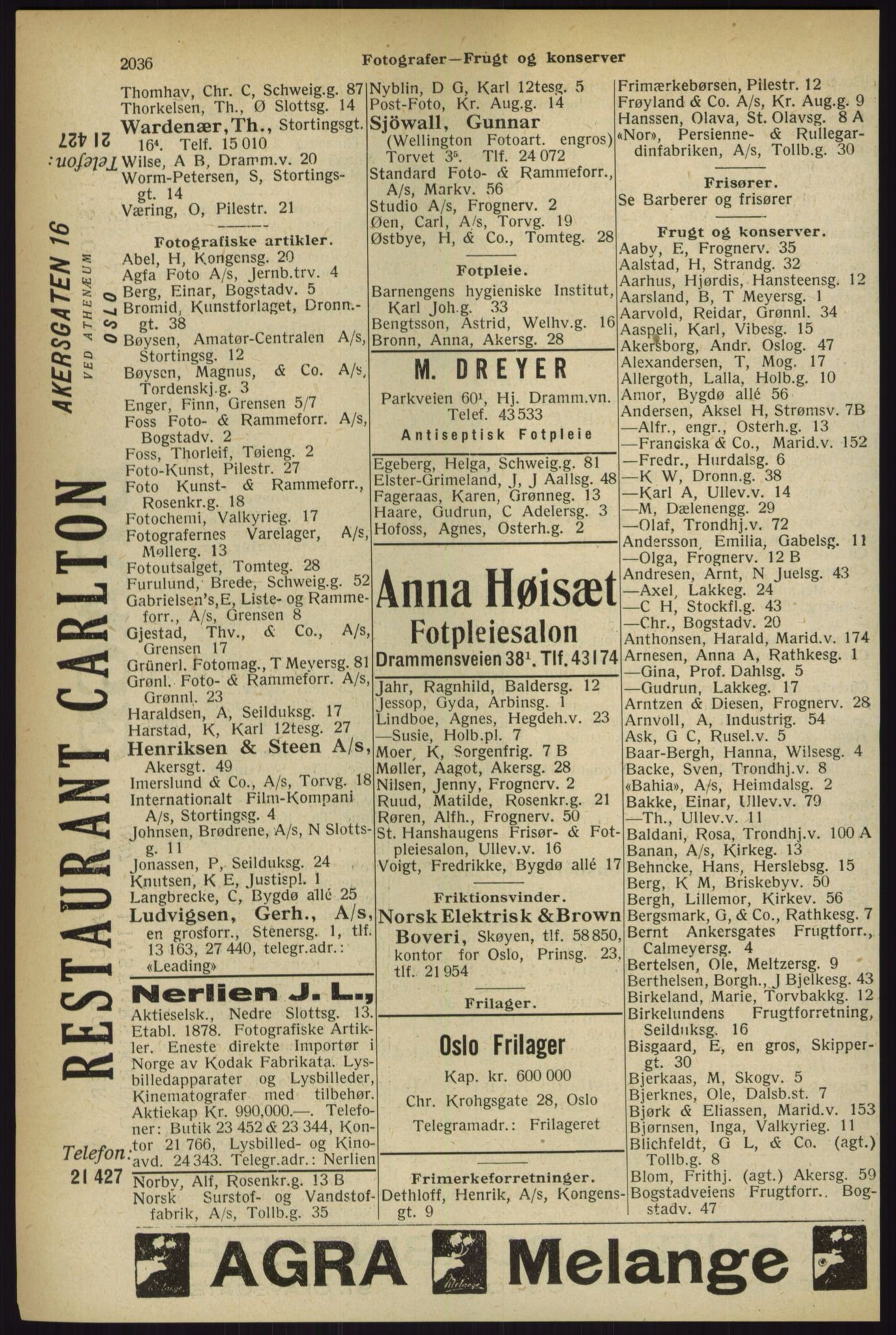 Kristiania/Oslo adressebok, PUBL/-, 1927, p. 2036