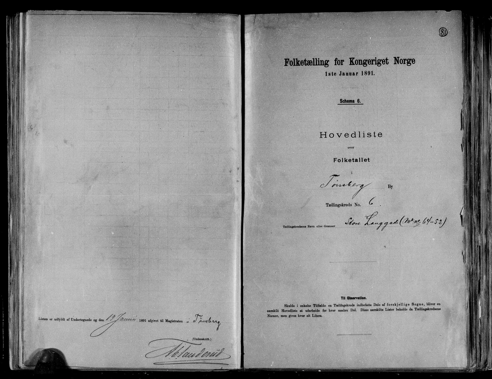 RA, 1891 census for 0705 Tønsberg, 1891, p. 15