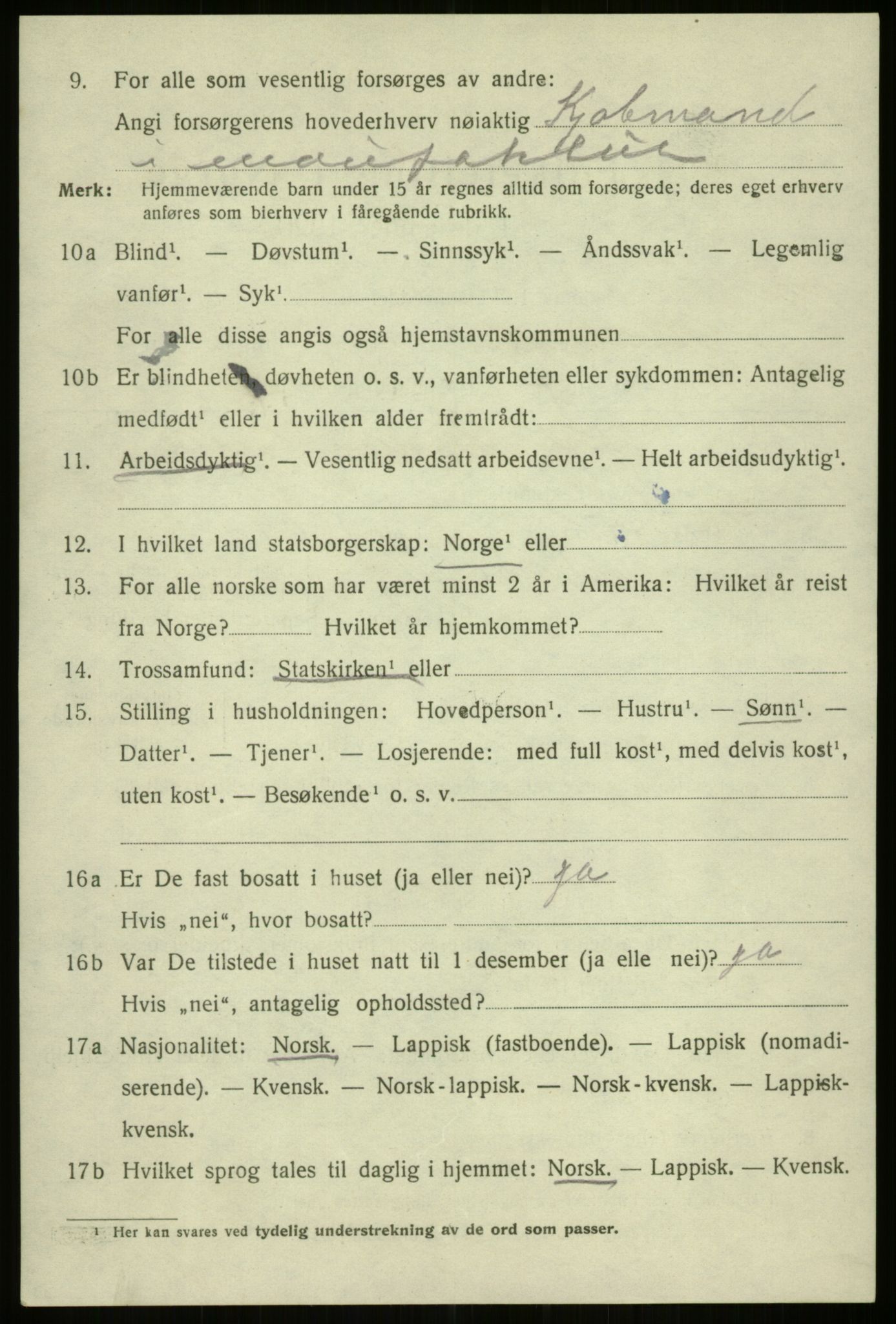 SATØ, 1920 census for Harstad, 1920, p. 5203