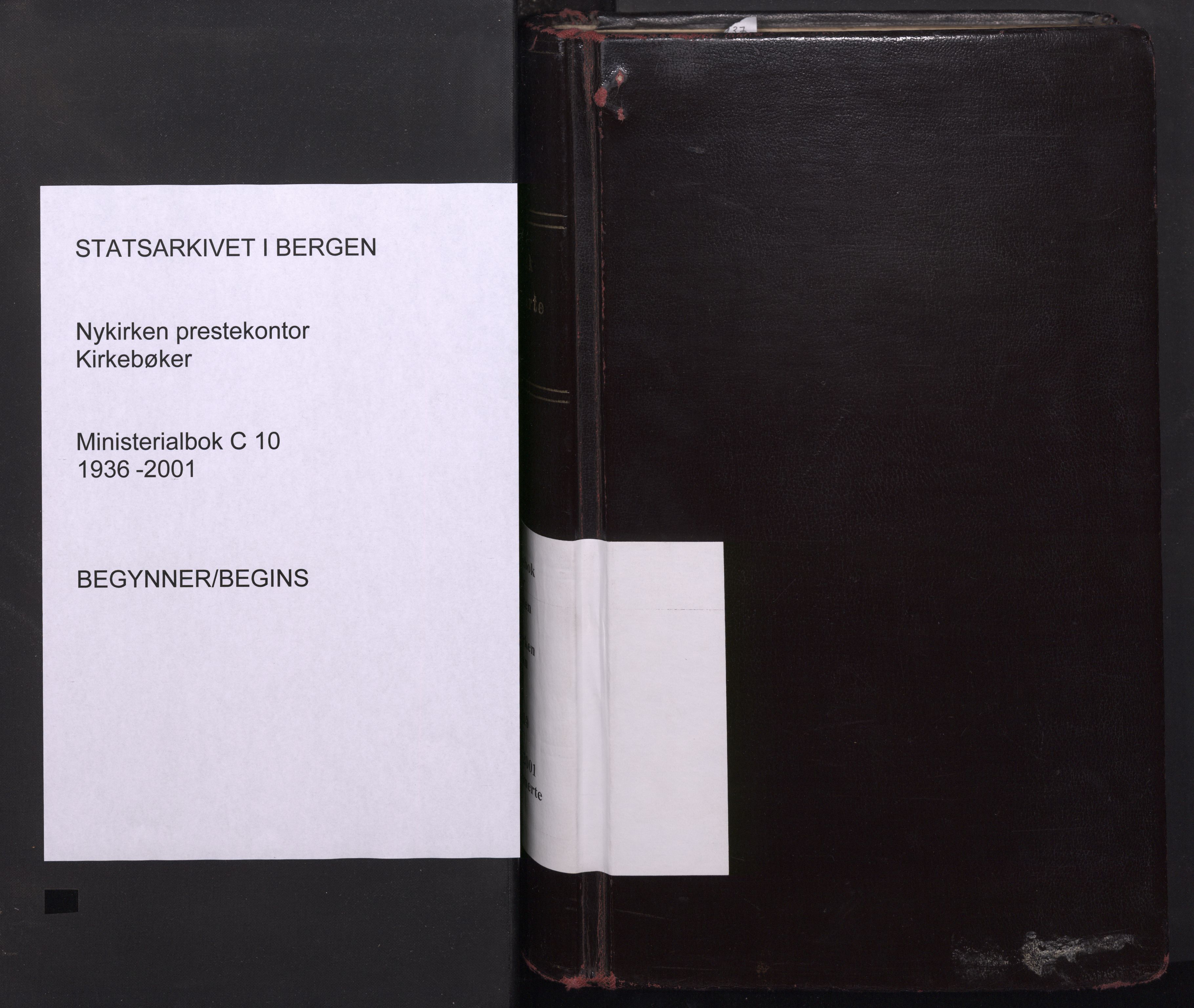 Nykirken Sokneprestembete, SAB/A-77101/H/Haa: Parish register (official) no. C 10, 1936-2001