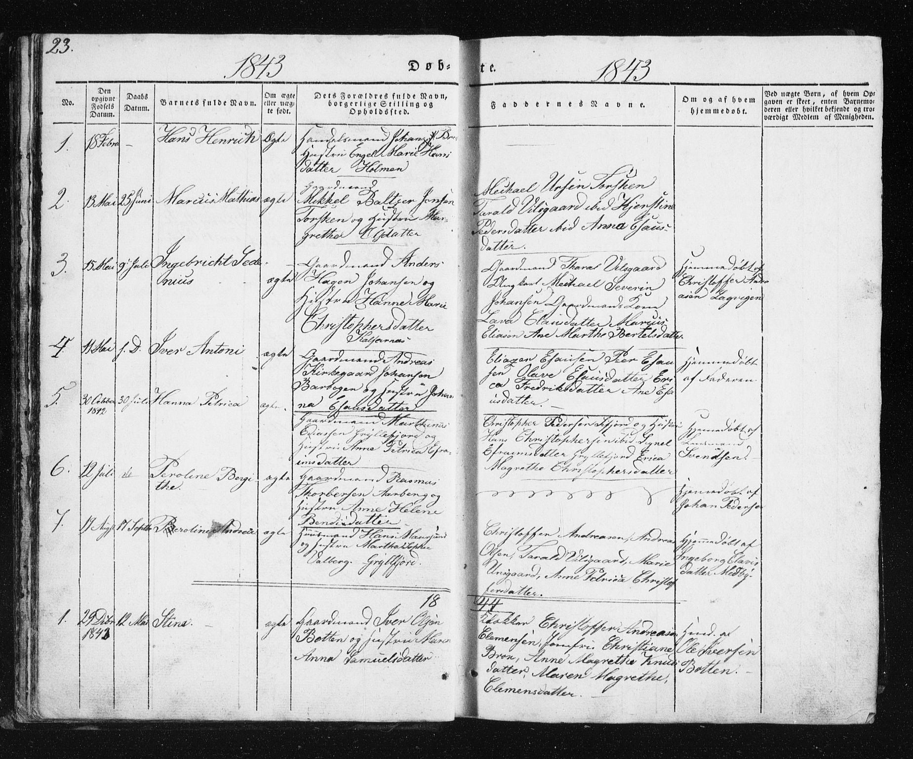 Berg sokneprestkontor, SATØ/S-1318/G/Ga/Gab/L0011klokker: Parish register (copy) no. 11, 1833-1878, p. 23