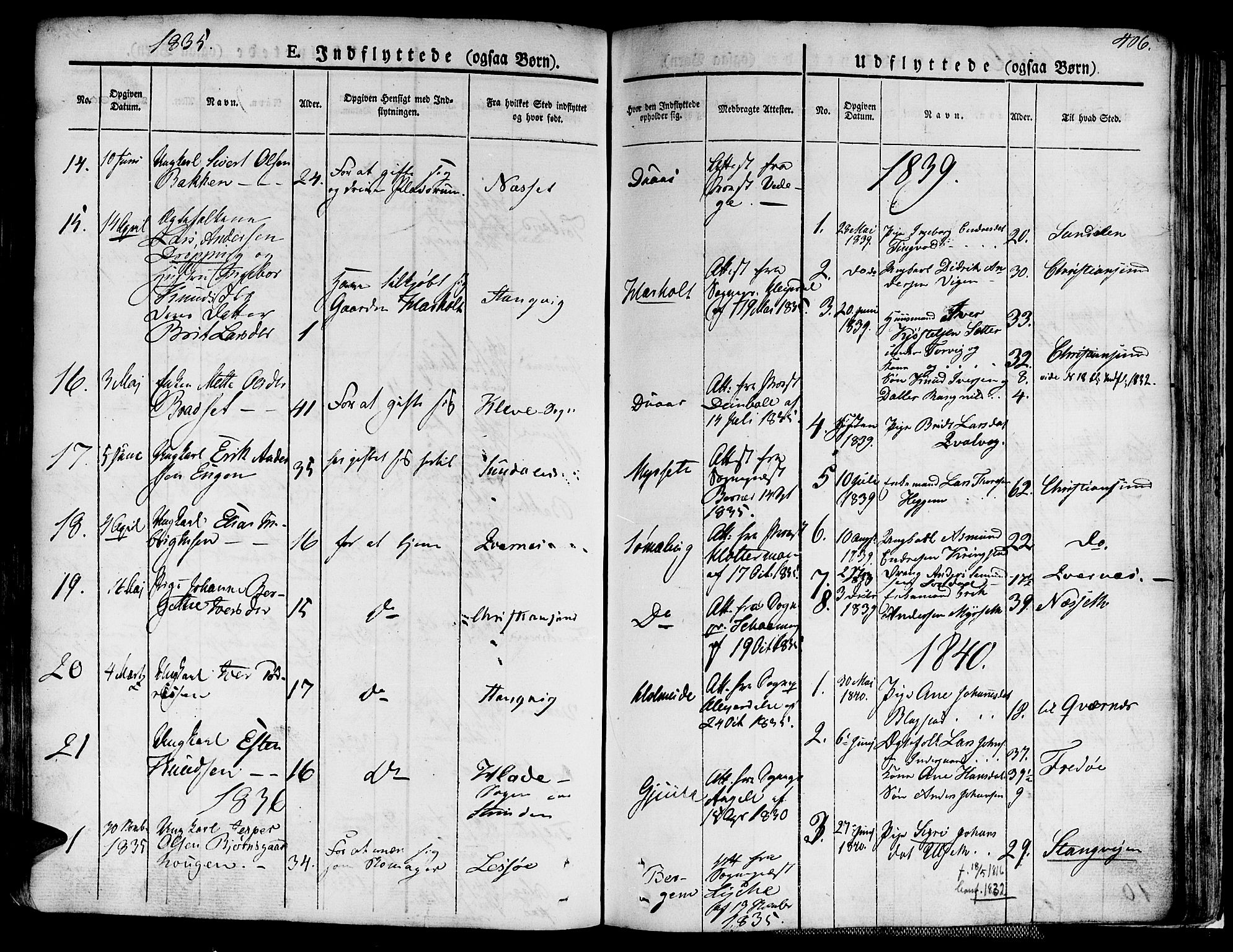 Ministerialprotokoller, klokkerbøker og fødselsregistre - Møre og Romsdal, AV/SAT-A-1454/586/L0983: Parish register (official) no. 586A09, 1829-1843, p. 406