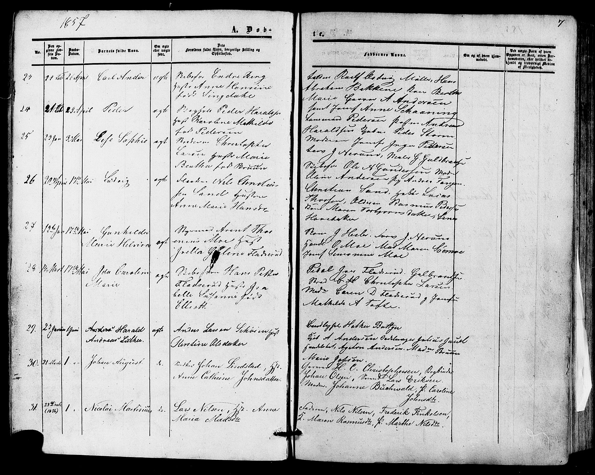Skien kirkebøker, SAKO/A-302/F/Fa/L0007: Parish register (official) no. 7, 1856-1865, p. 7