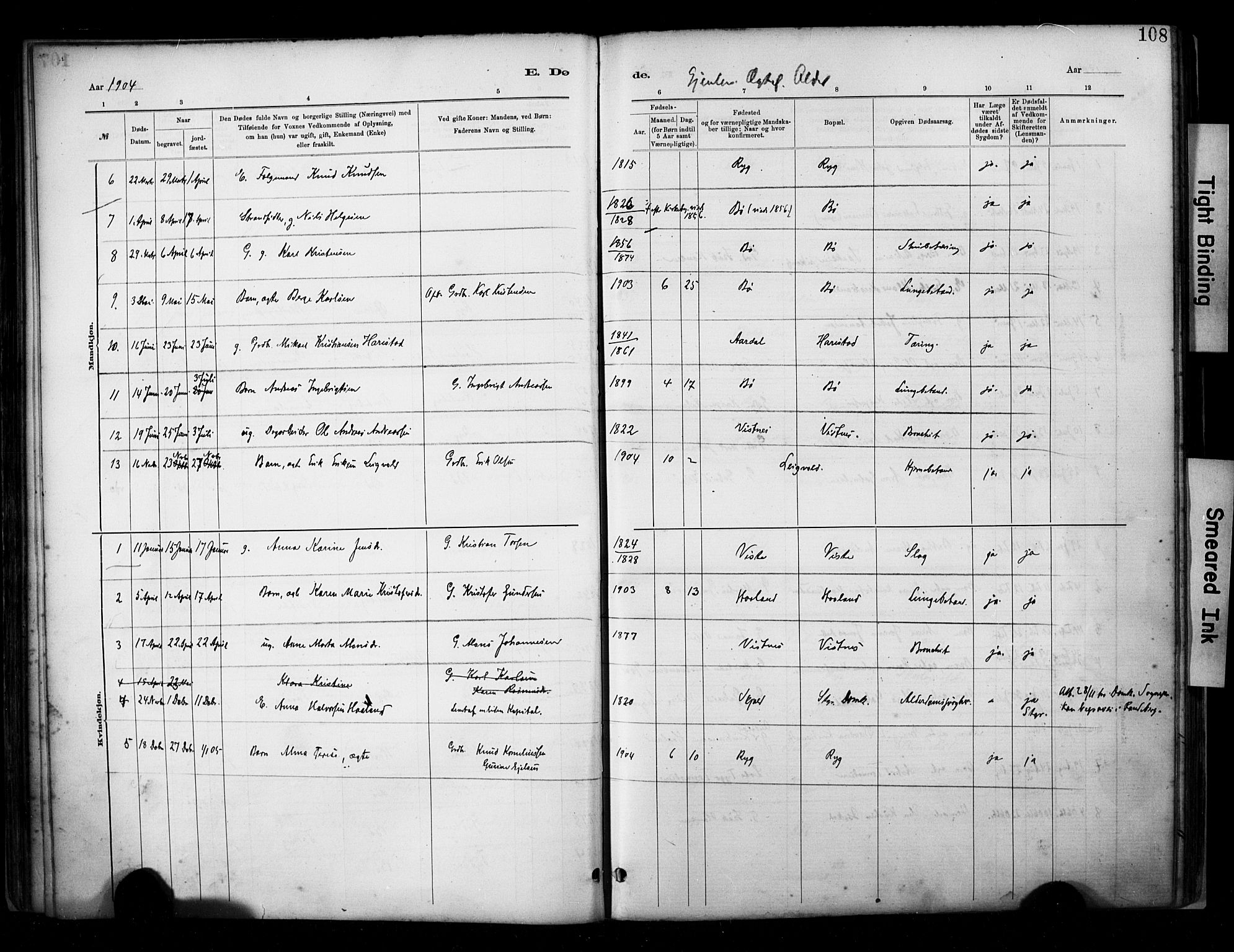 Hetland sokneprestkontor, SAST/A-101826/30/30BA/L0009: Parish register (official) no. A 9, 1882-1918, p. 108