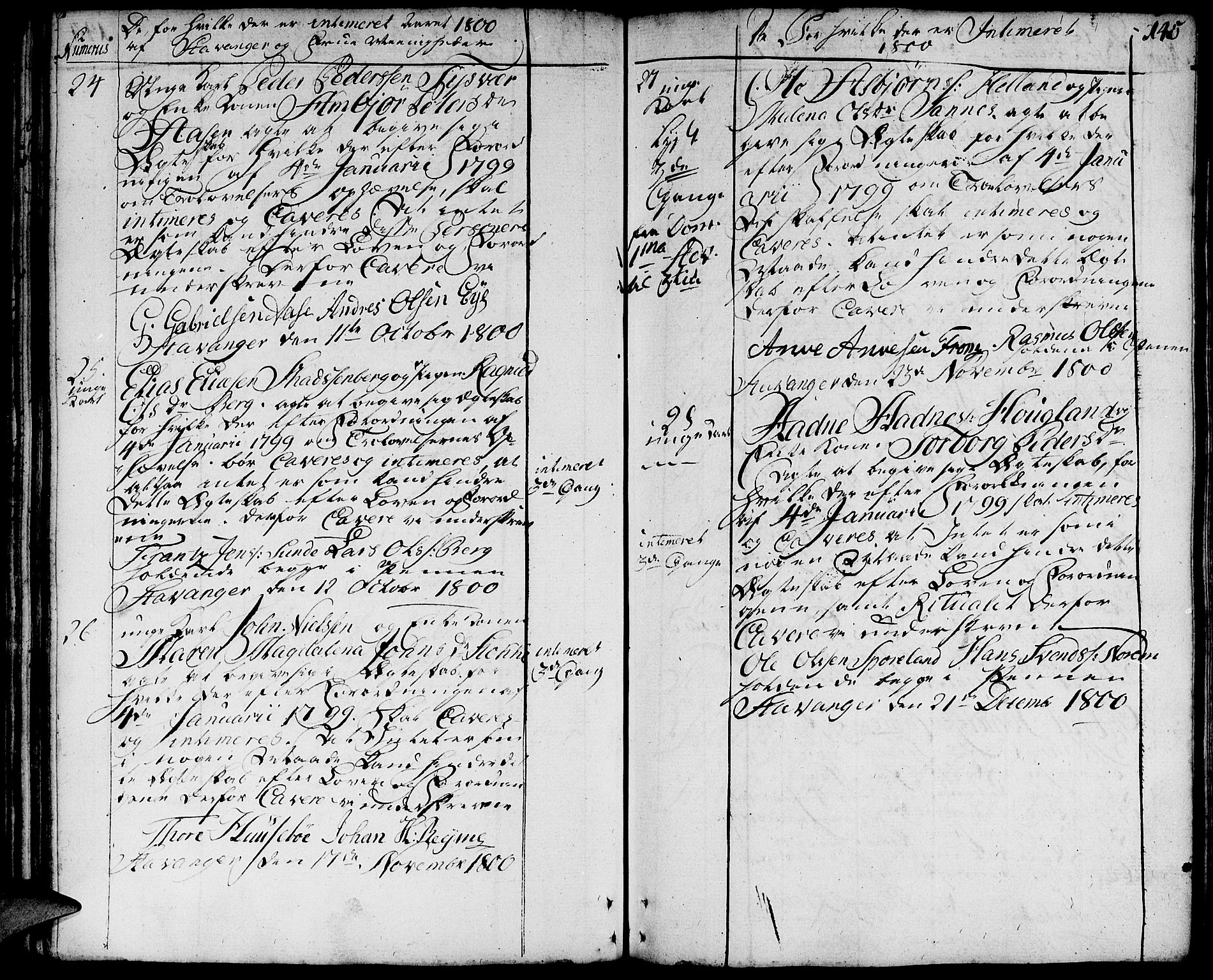 Domkirken sokneprestkontor, SAST/A-101812/001/30/30BA/L0006: Parish register (official) no. A 6, 1783-1815, p. 145