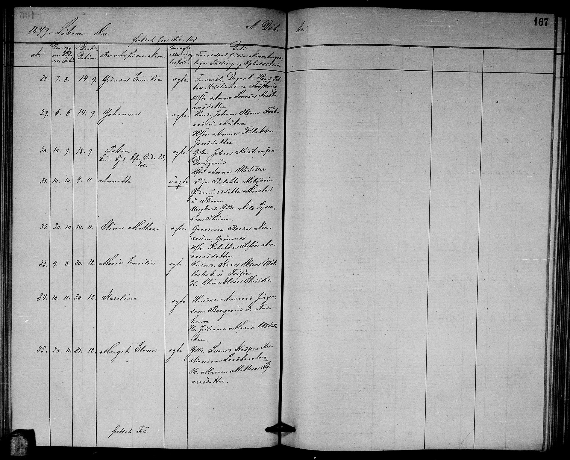 Høland prestekontor Kirkebøker, AV/SAO-A-10346a/G/Ga/L0006: Parish register (copy) no. I 6, 1869-1879, p. 167