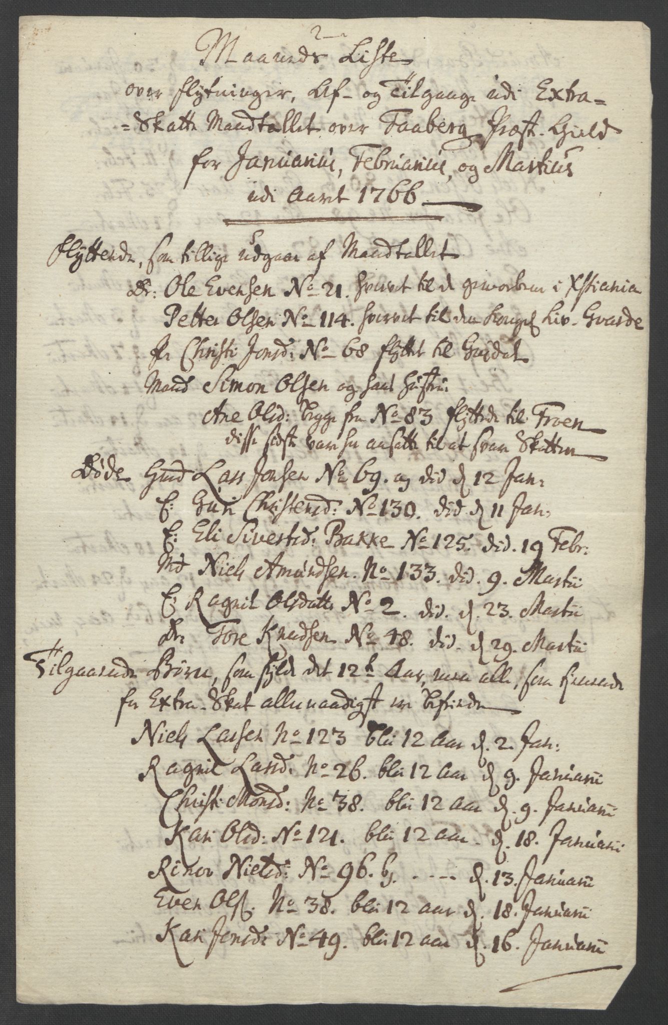 Rentekammeret inntil 1814, Reviderte regnskaper, Fogderegnskap, RA/EA-4092/R17/L1266: Ekstraskatten Gudbrandsdal, 1762-1766, p. 547