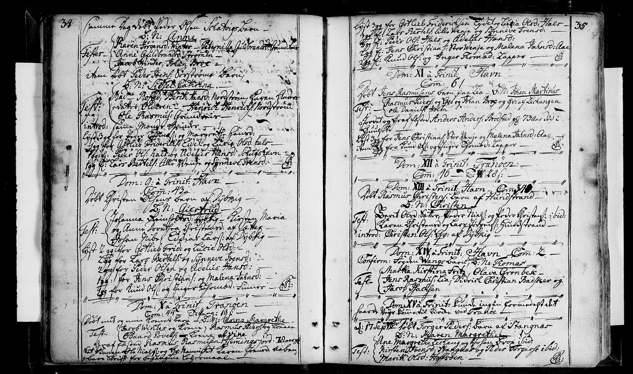 Tranøy sokneprestkontor, SATØ/S-1313/I/Ia/Iaa/L0001kirke: Parish register (official) no. 1, 1757-1773, p. 34-35