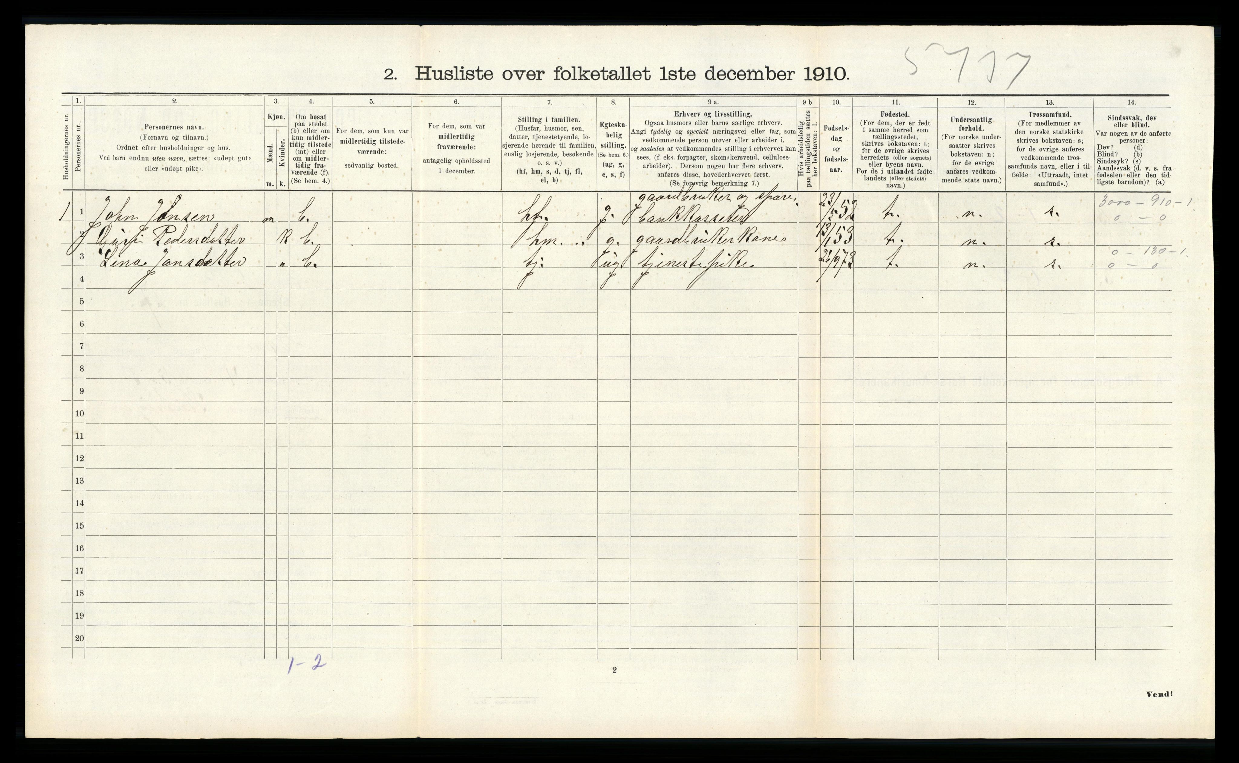 RA, 1910 census for Etne, 1910, p. 679