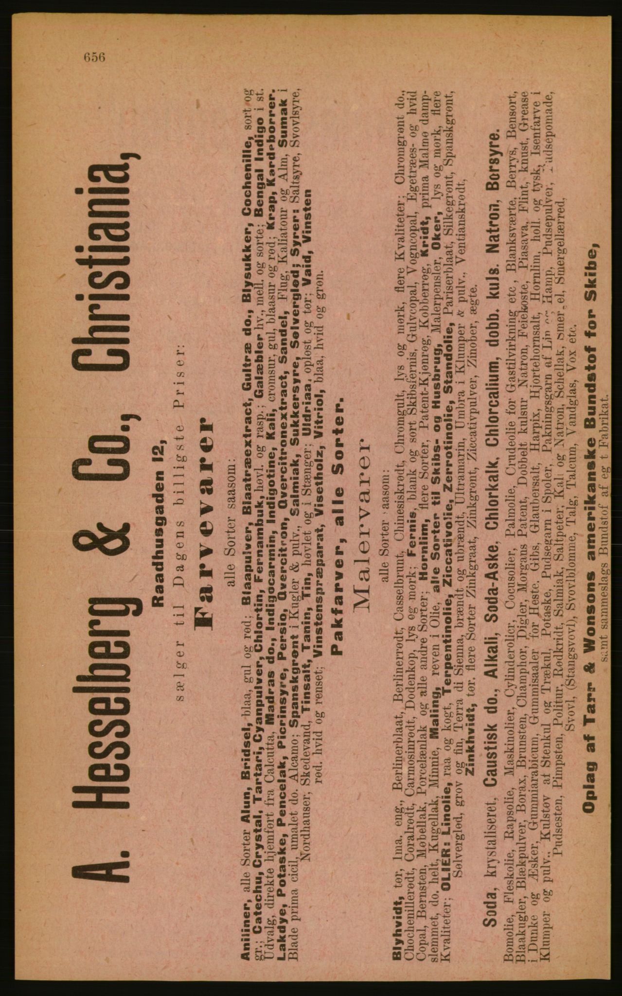 Kristiania/Oslo adressebok, PUBL/-, 1889, p. 656