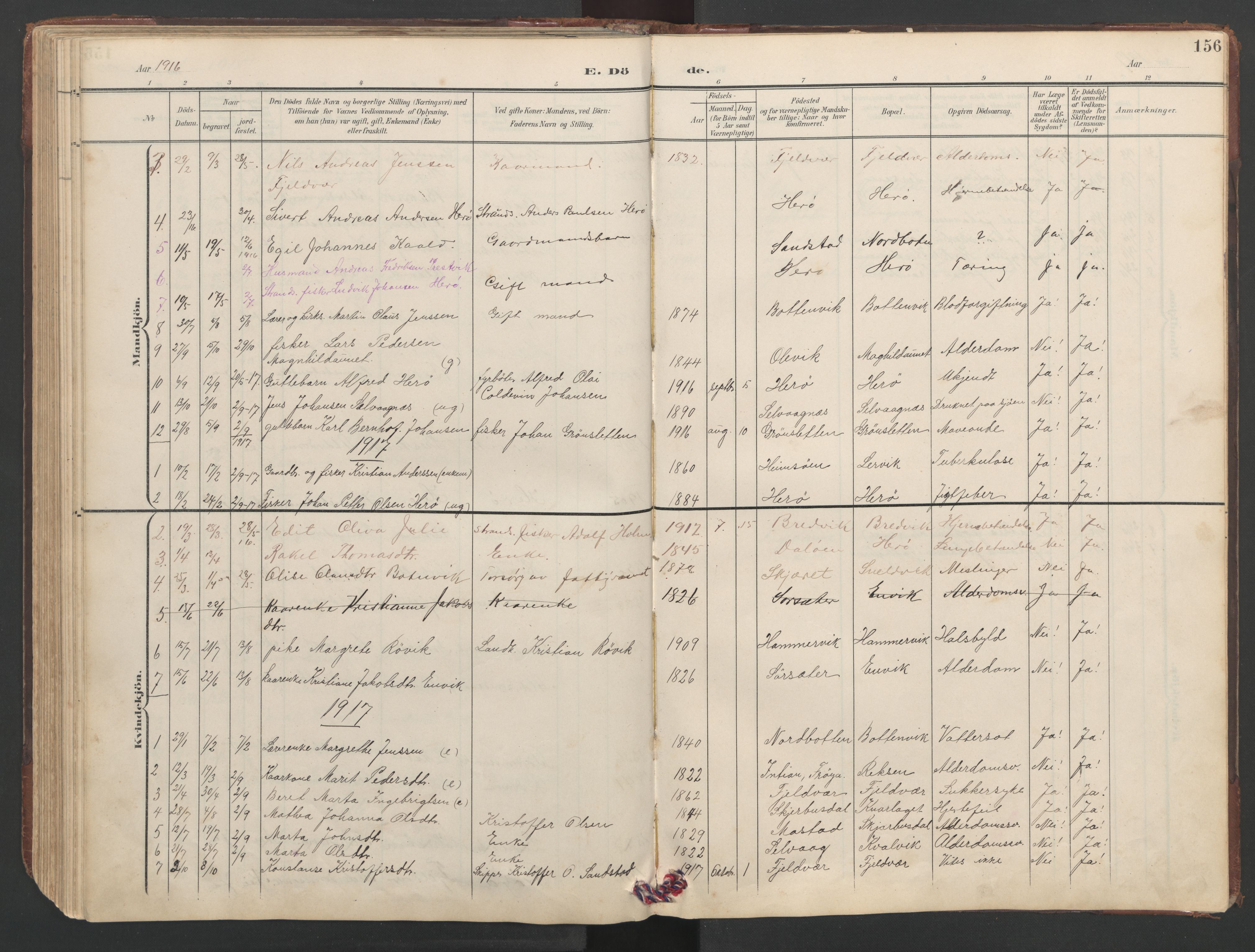 Ministerialprotokoller, klokkerbøker og fødselsregistre - Sør-Trøndelag, SAT/A-1456/638/L0571: Parish register (copy) no. 638C03, 1901-1930, p. 156