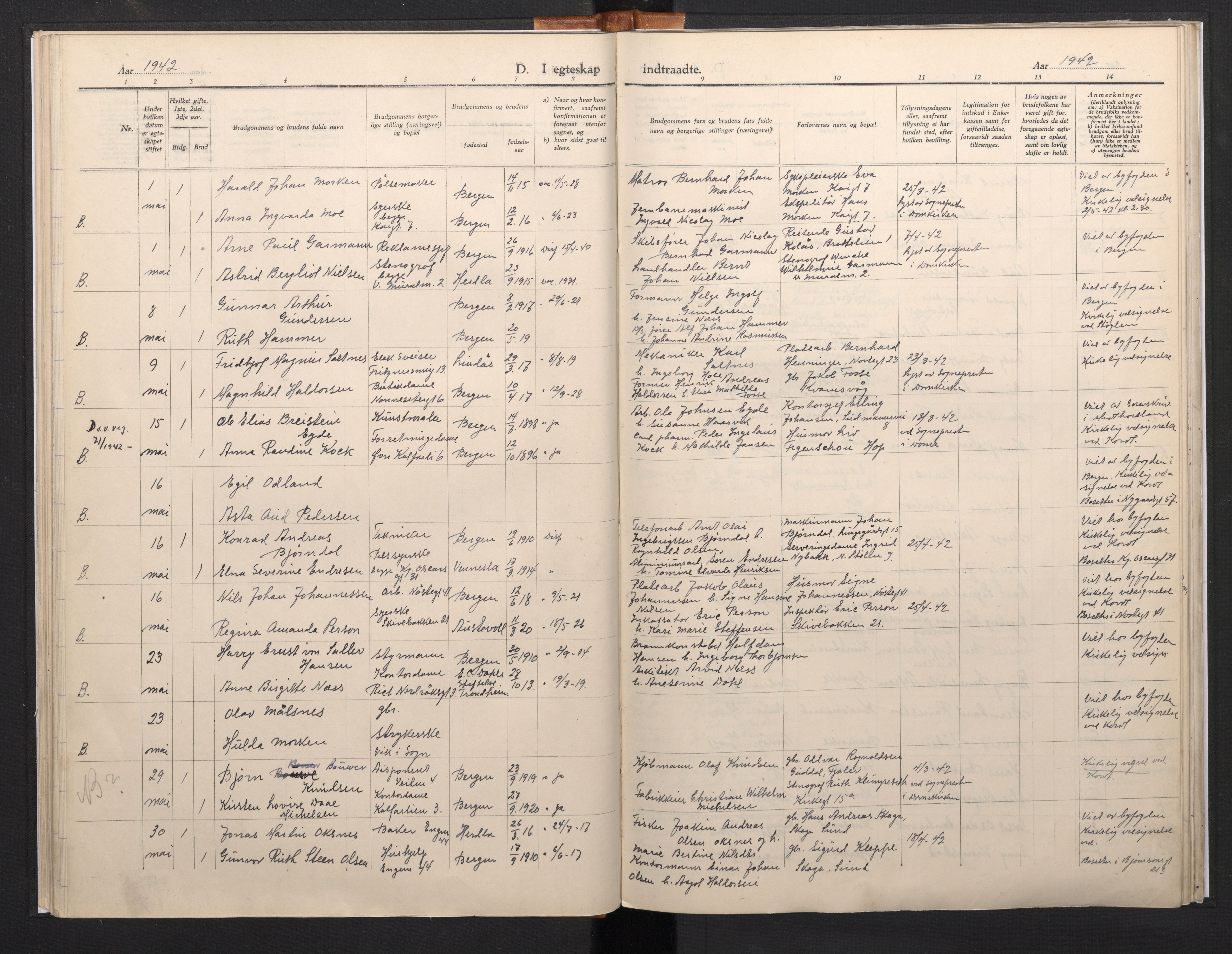 Domkirken sokneprestembete, SAB/A-74801/H/Haa/L0016: Parish register (official) no. A 15, 1942-1952