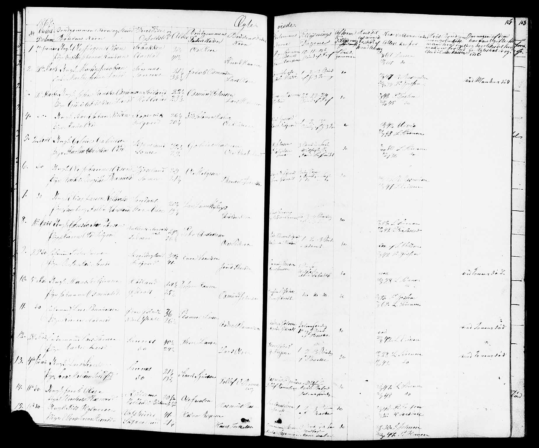 Høyland sokneprestkontor, SAST/A-101799/001/30BB/L0001: Parish register (copy) no. B 1, 1854-1873, p. 165