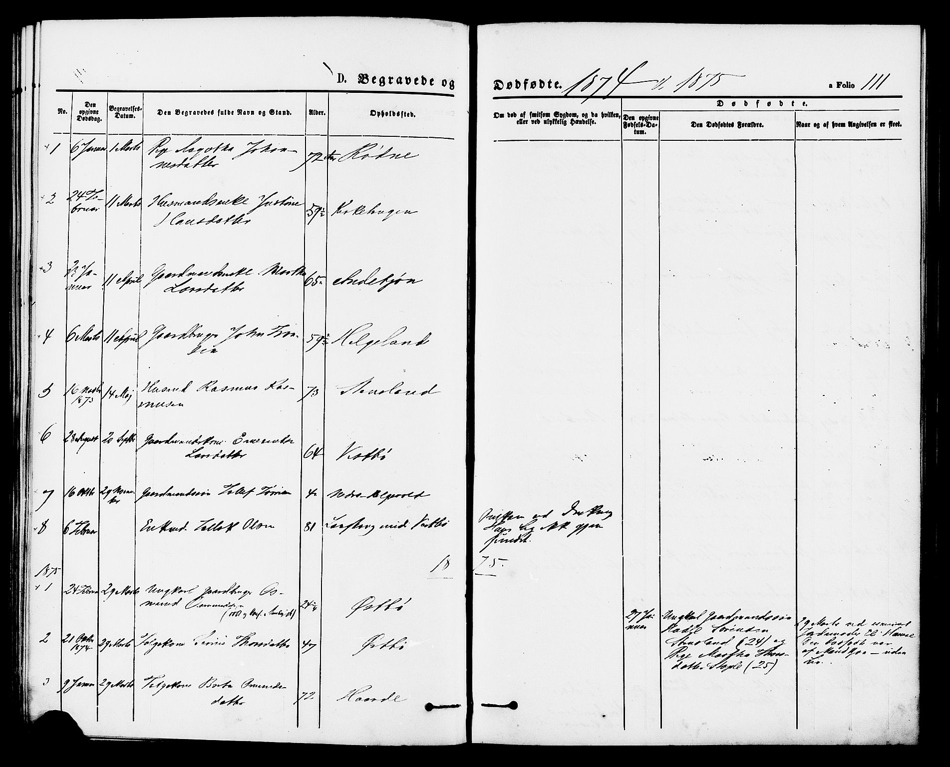 Vikedal sokneprestkontor, AV/SAST-A-101840/01/IV: Parish register (official) no. A 8, 1868-1885, p. 111