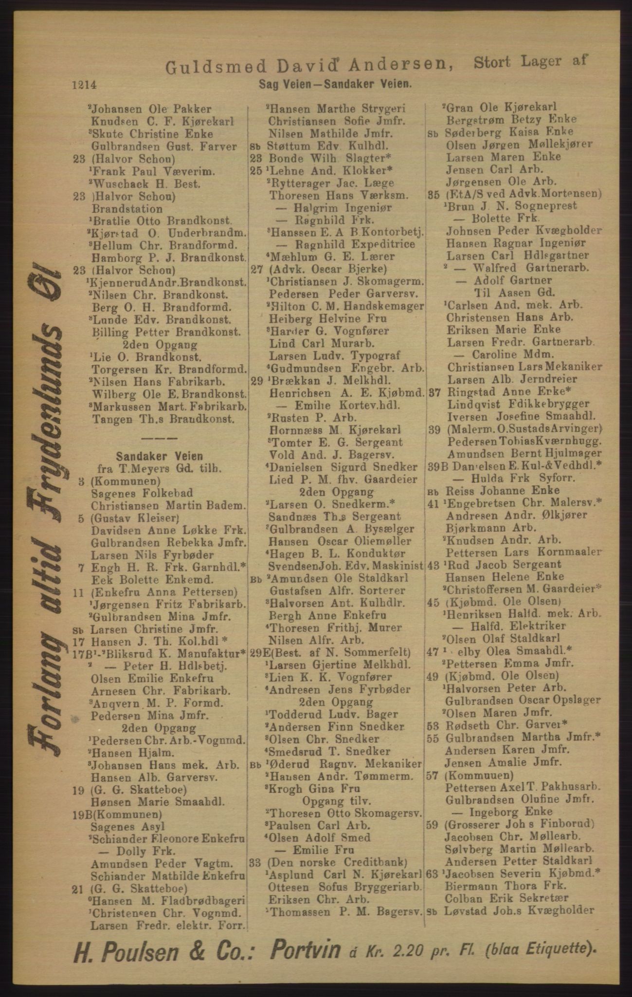 Kristiania/Oslo adressebok, PUBL/-, 1906, p. 1214