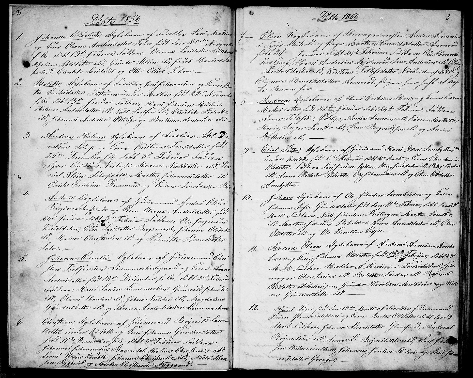 Berg prestekontor Kirkebøker, SAO/A-10902/G/Gc/L0002: Parish register (copy) no. III 2, 1856-1887, p. 2-3